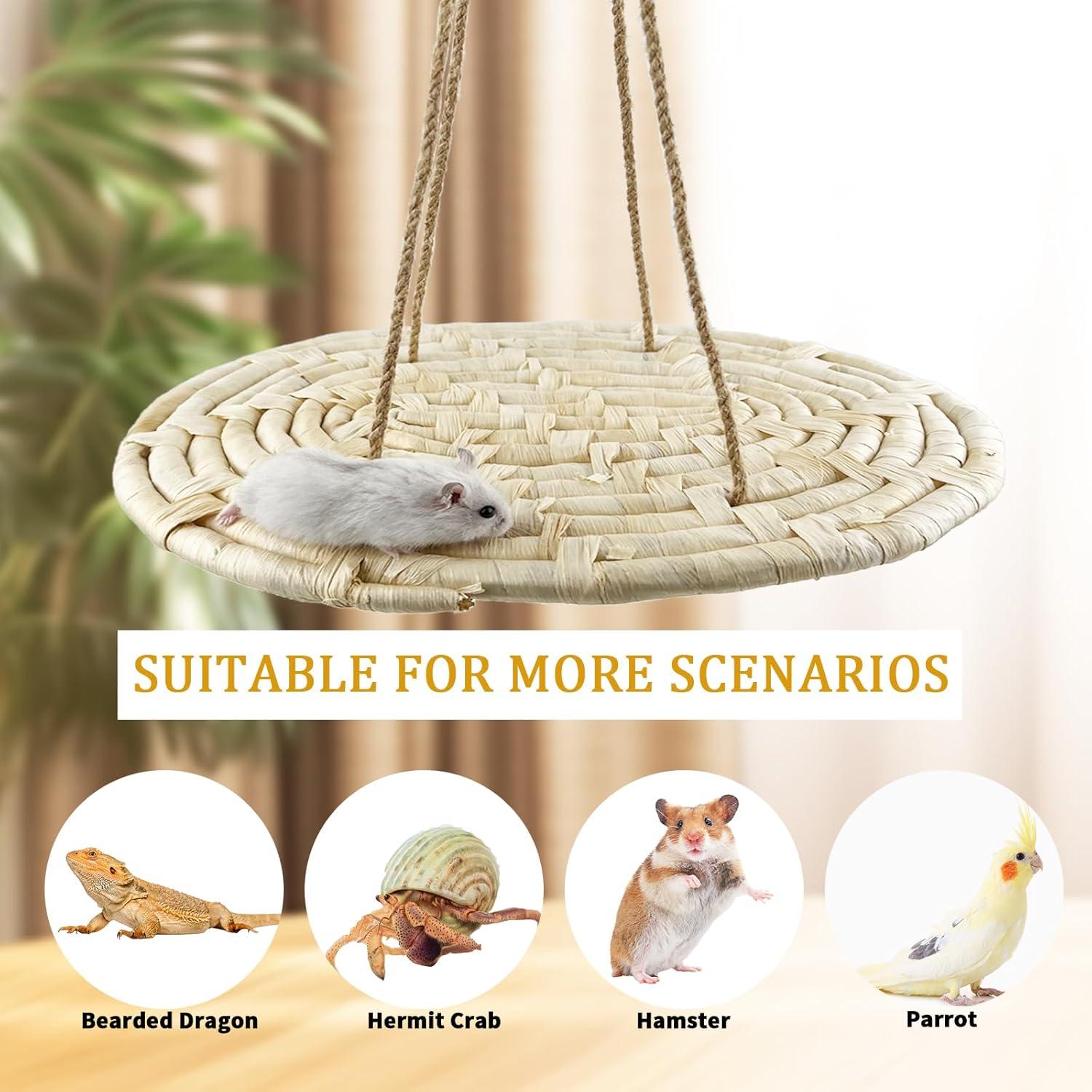 Hamaca para Pájaros FlidRunest 30x22cm Tejida de Maíz Natural