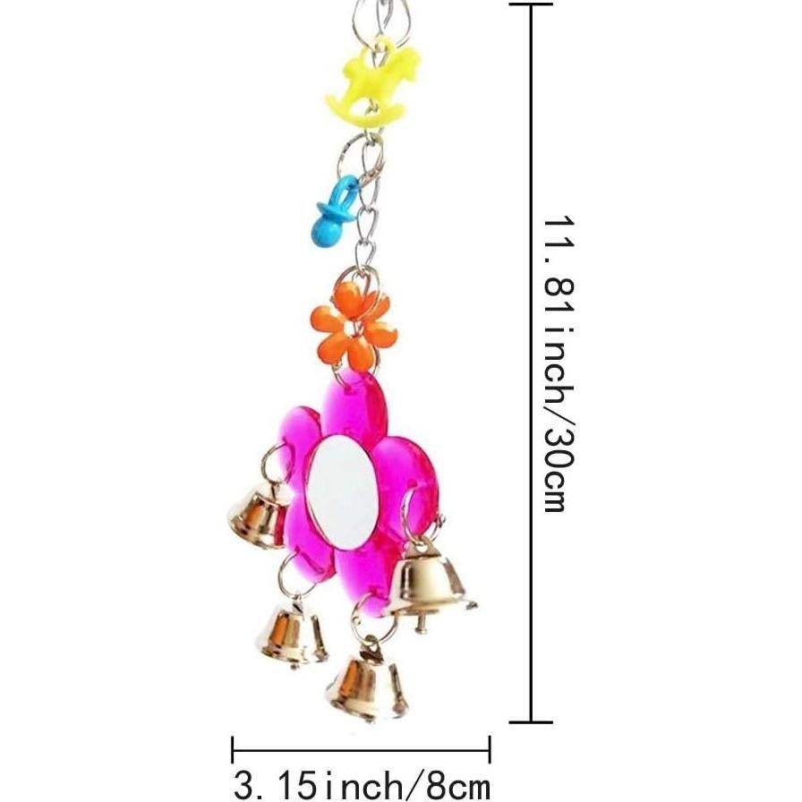 Espejo Colgante para Pájaros Litewood con Campana 30x8cm