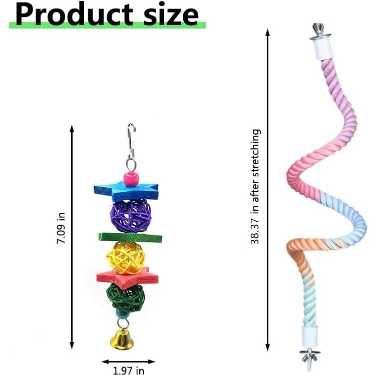Perchas de Cuerda para Aves XINGLE 97.2 cm Ajustables