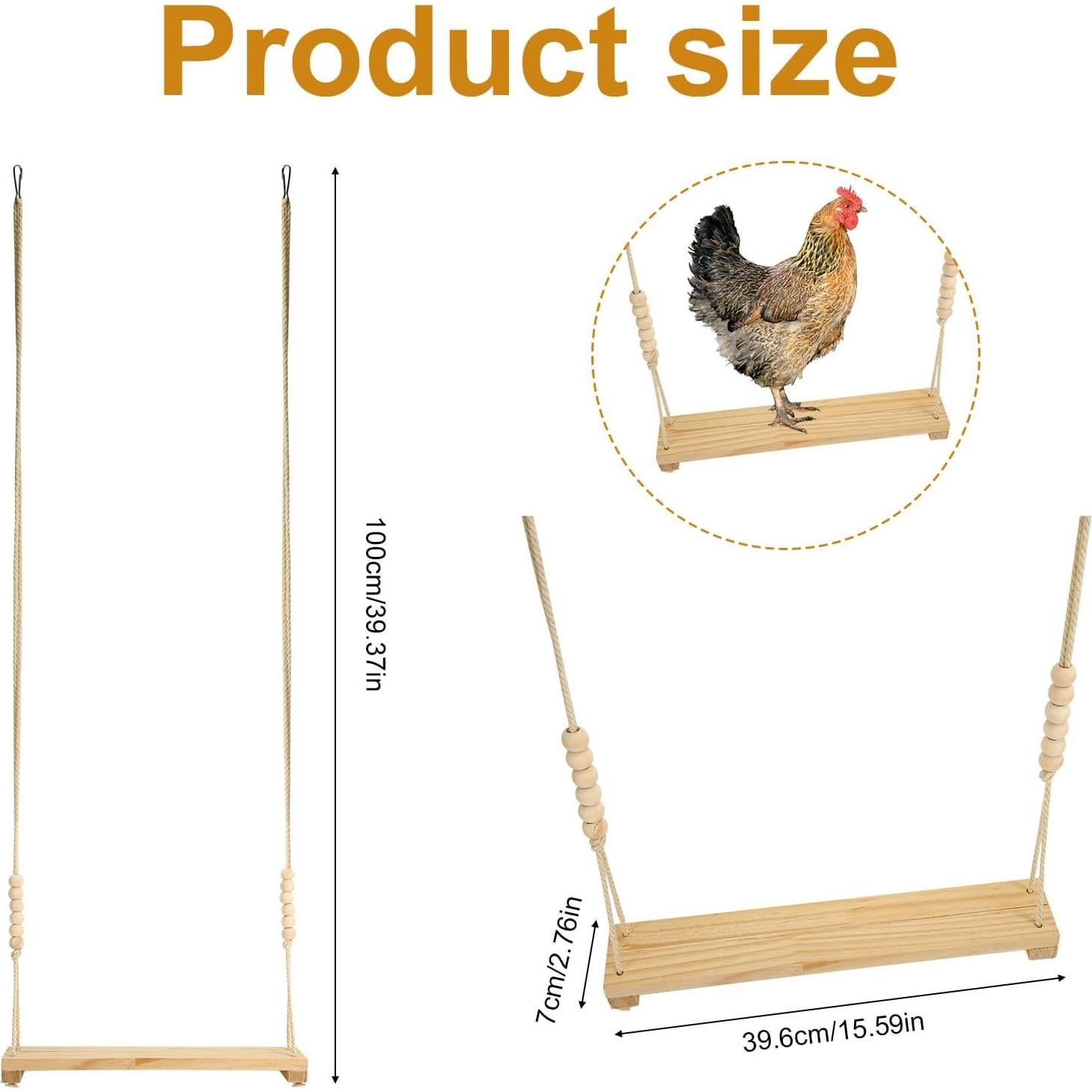 Columpio de Madera para Gallinas NQEUEPN 39.6x7cm