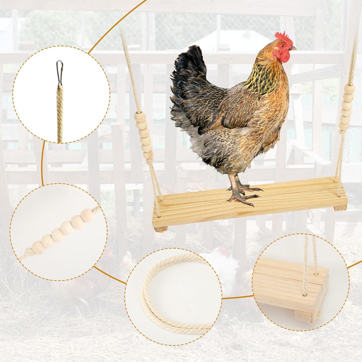 Columpio de Madera para Gallinas NQEUEPN 39.6x7cm