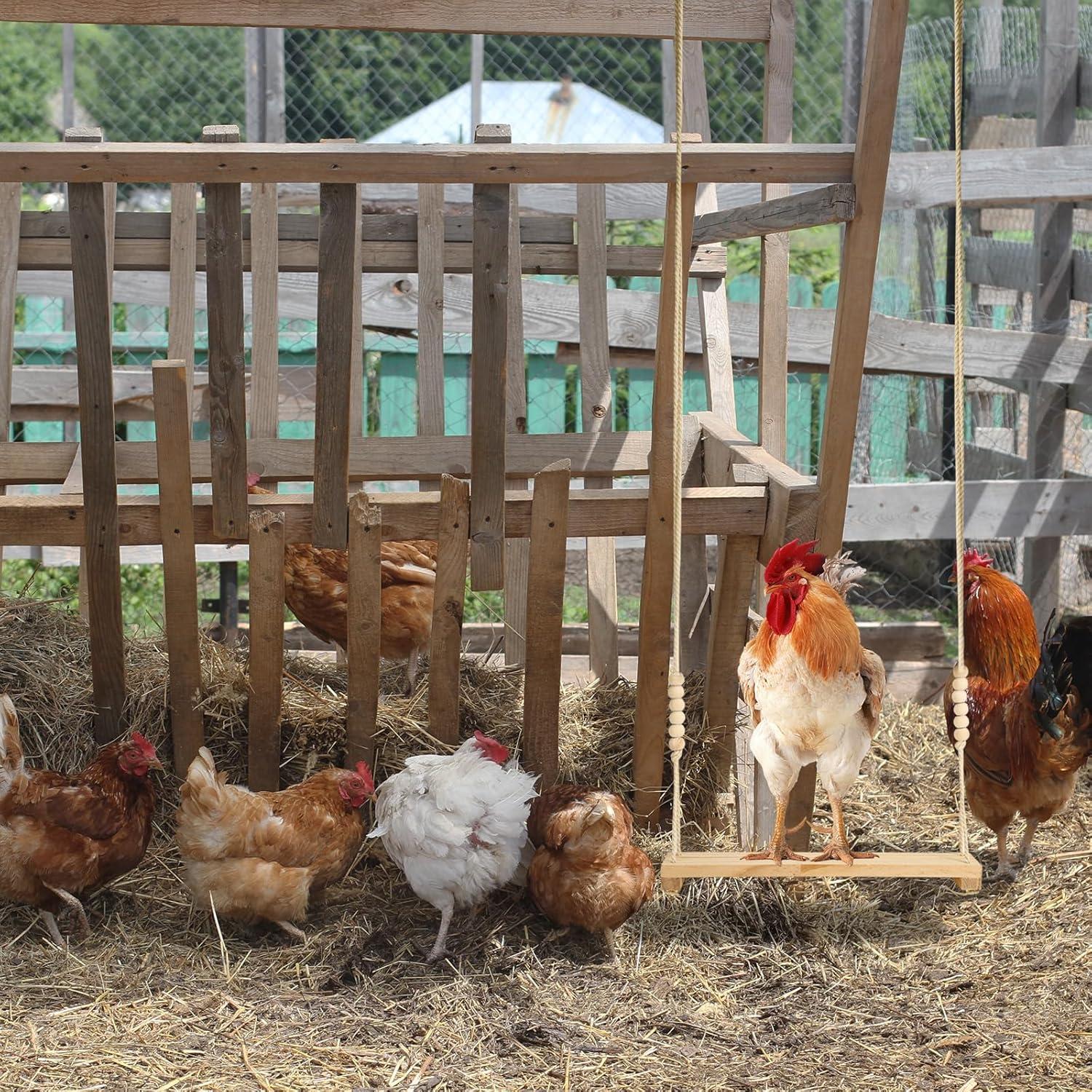 Columpio de Madera para Gallinas NQEUEPN 39.6x7cm
