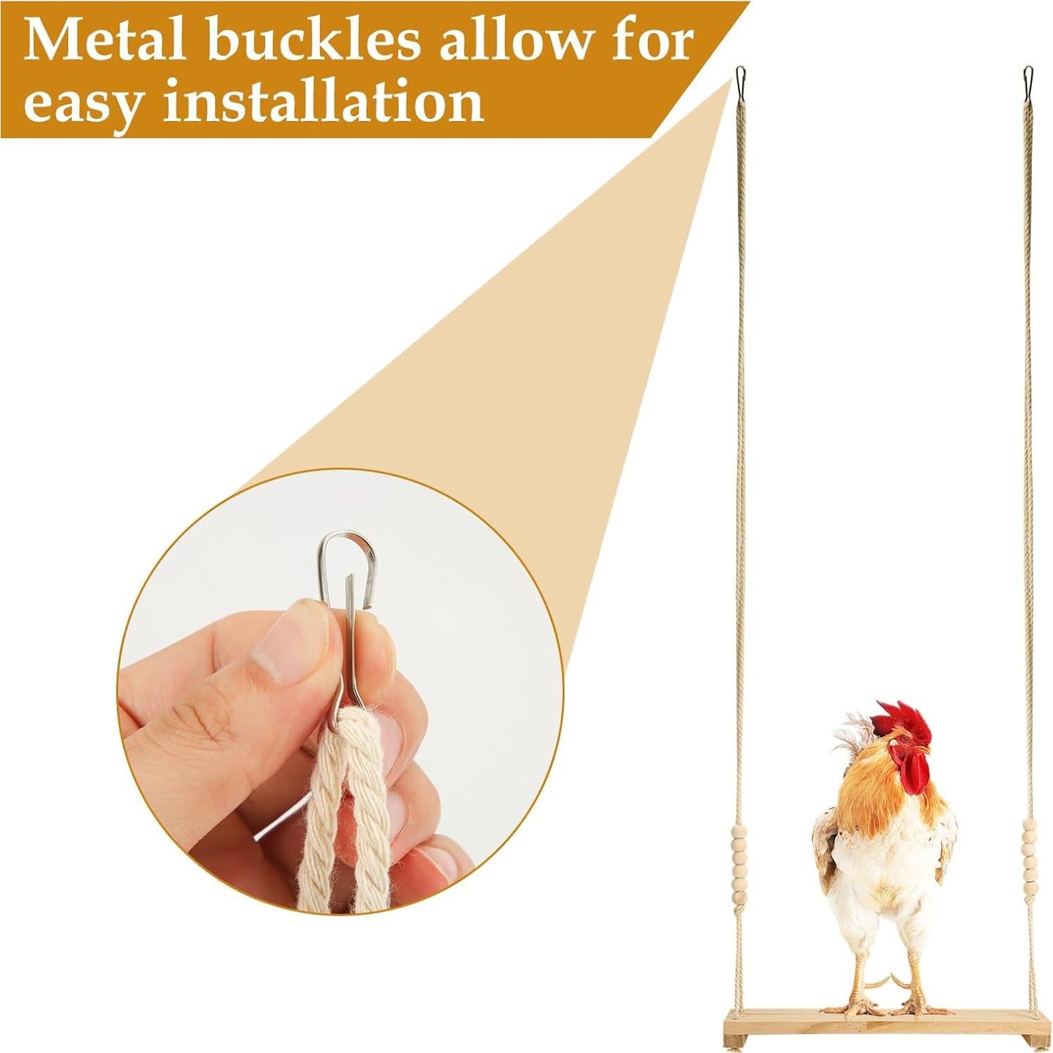 Columpio de Madera para Gallinas NQEUEPN 39.6x7cm