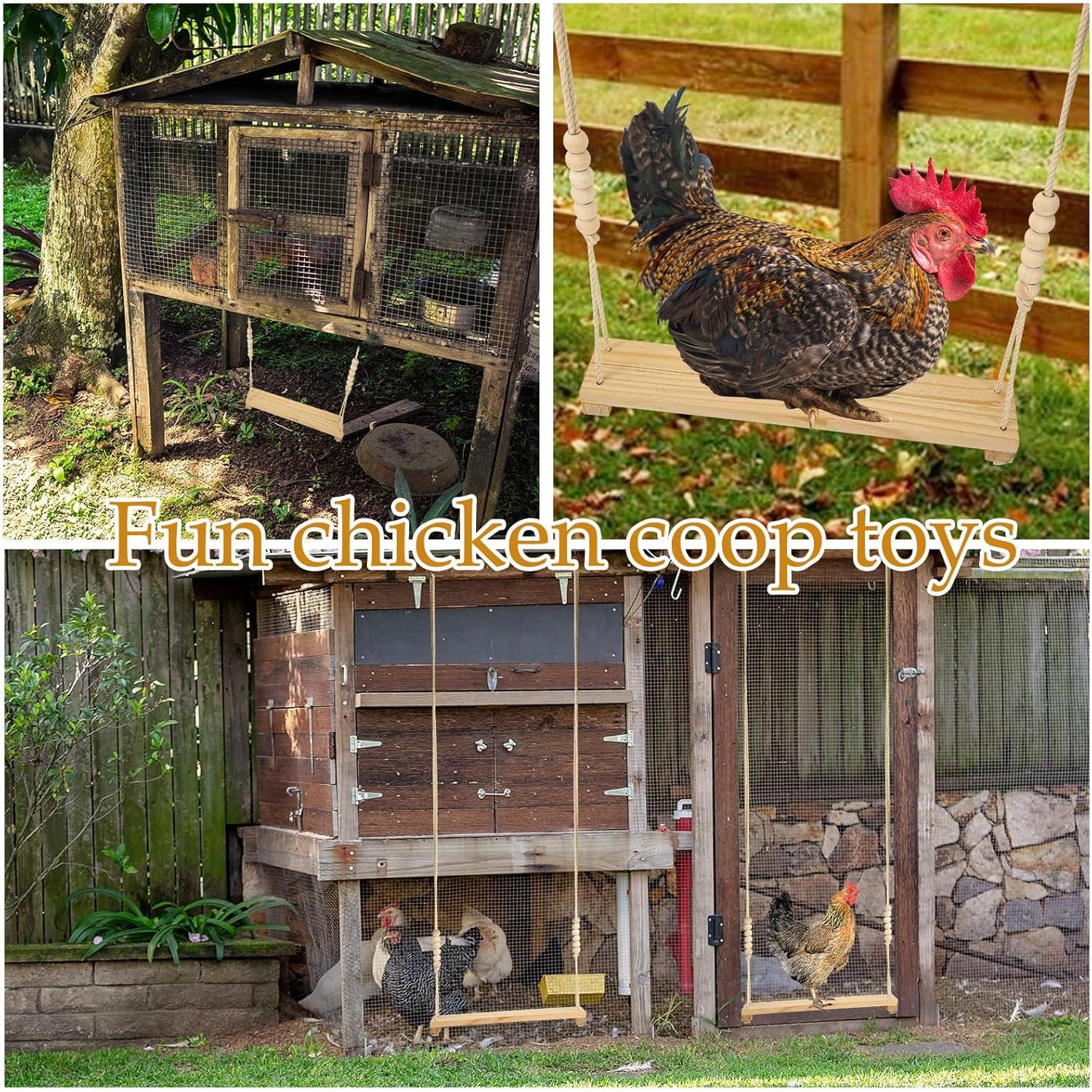 Columpio de Madera para Gallinas NQEUEPN 39.6x7cm