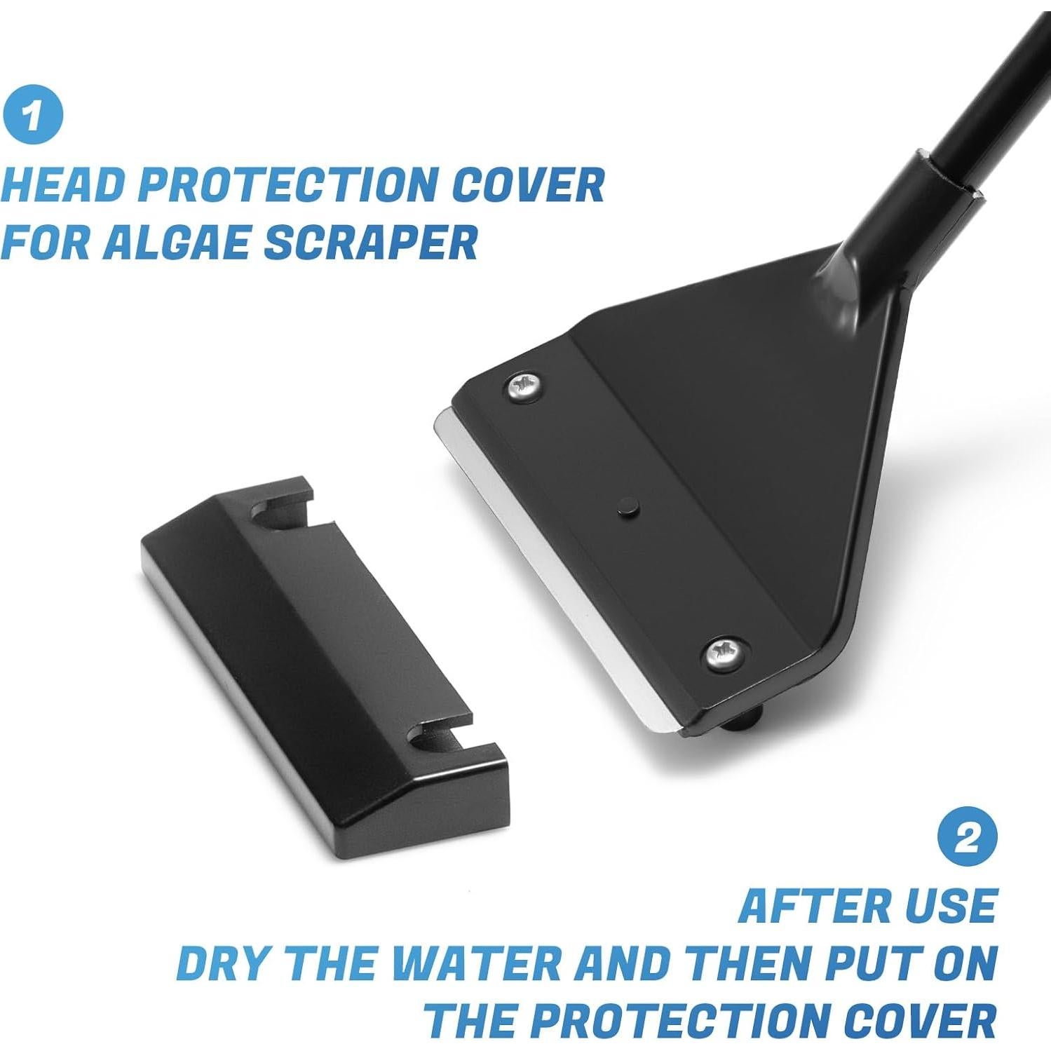 Raspador de Algas CXY para Acuarios de Vidrio 65 cm con 10 Cuchillas