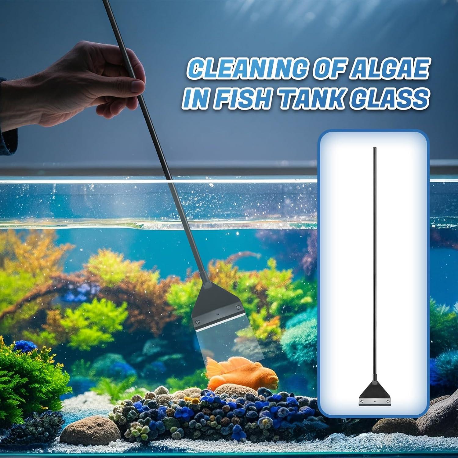 Raspador de Algas CXY para Acuarios de Vidrio 65 cm con 10 Cuchillas