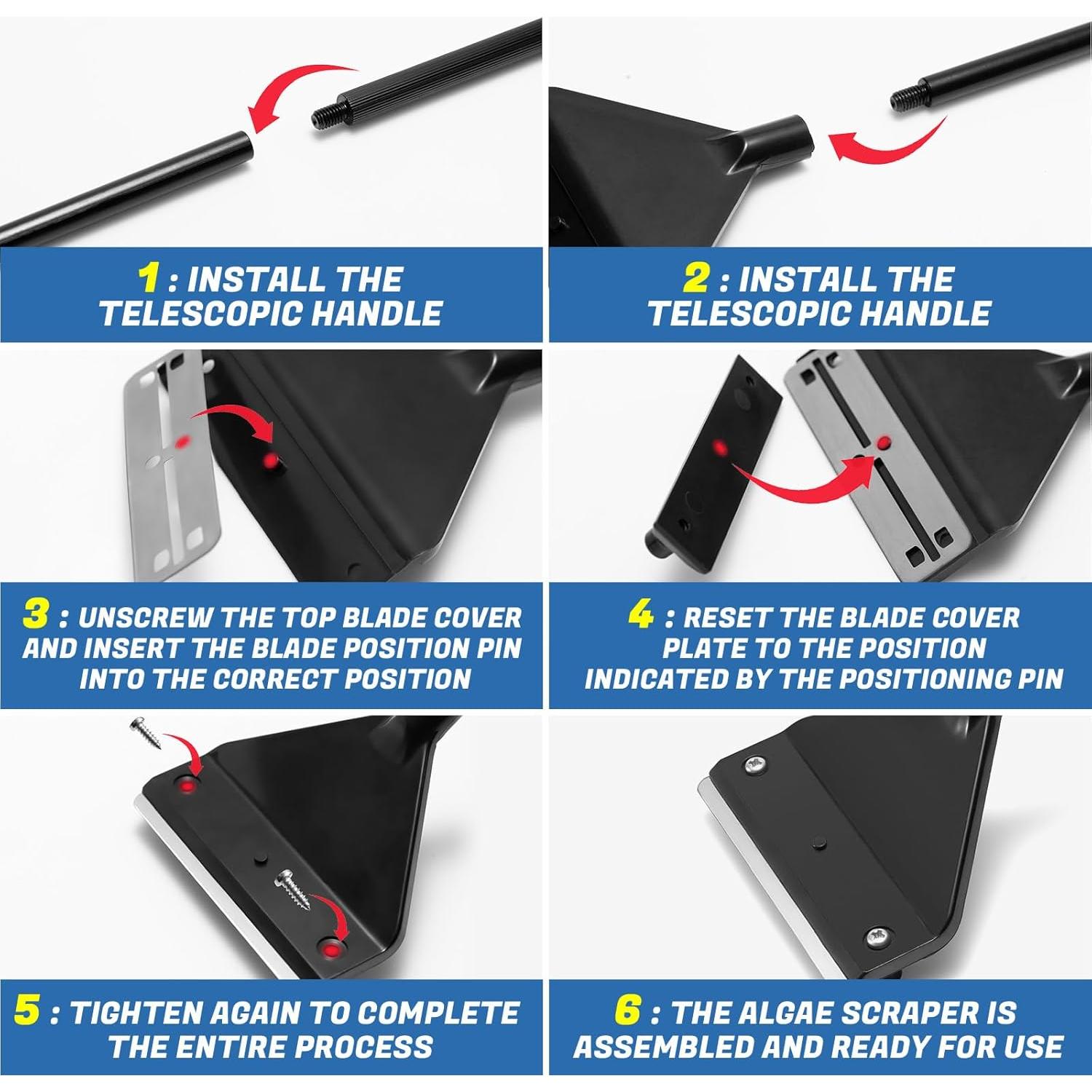 Raspador de Algas CXY para Acuarios de Vidrio 65 cm con 10 Cuchillas