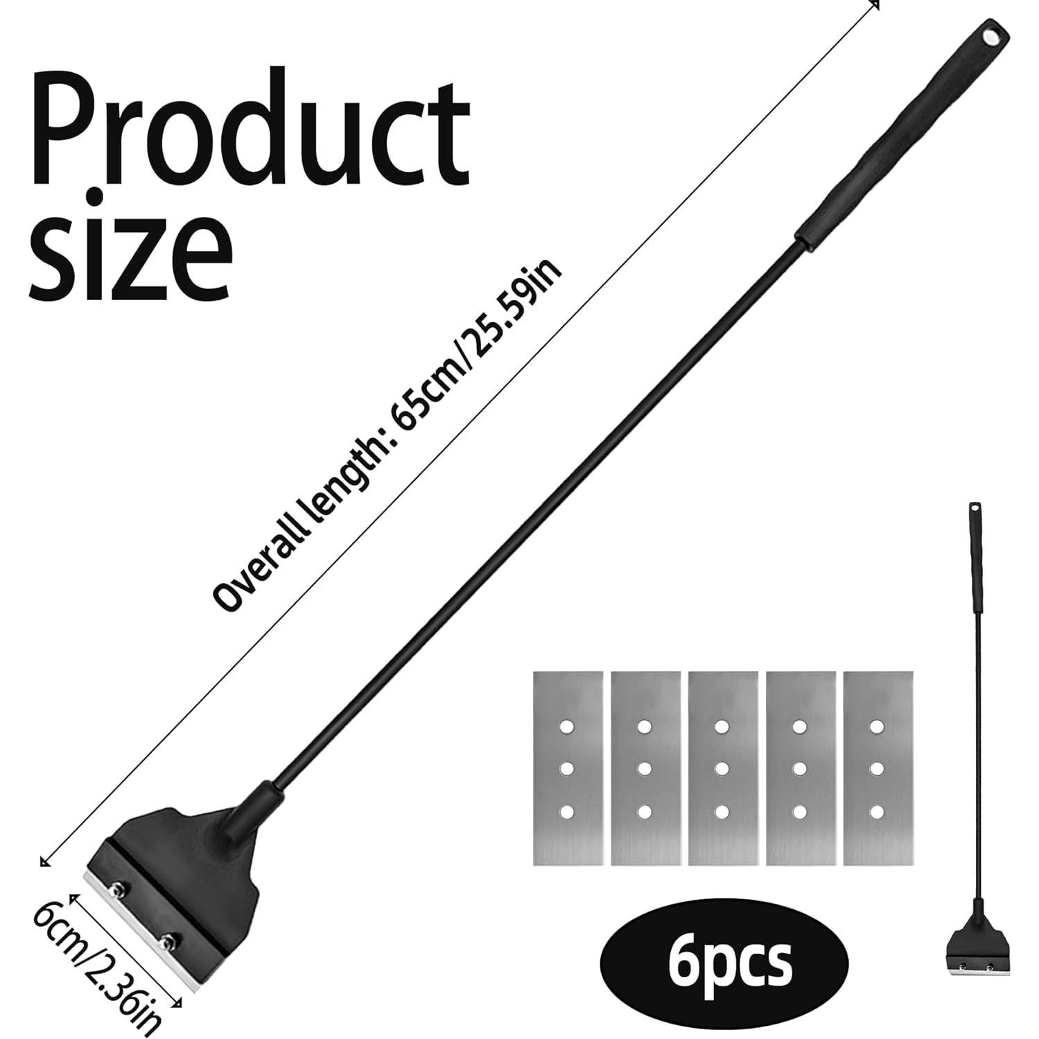 Raspador de Algas para Acuario Genérico 65 cm con 6 Cuchillas