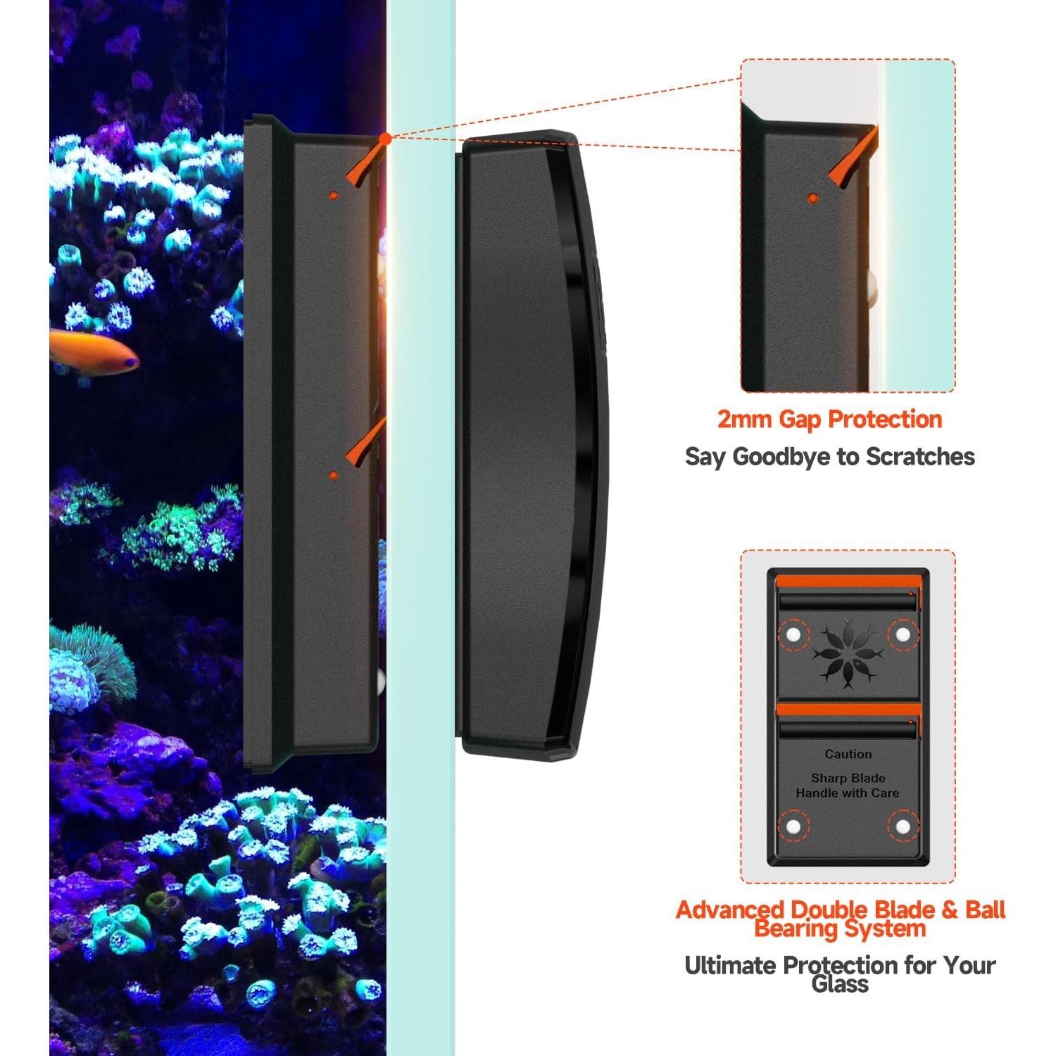 Limpiador Magnético de Acuario Elyron Dual Scraper 12mm