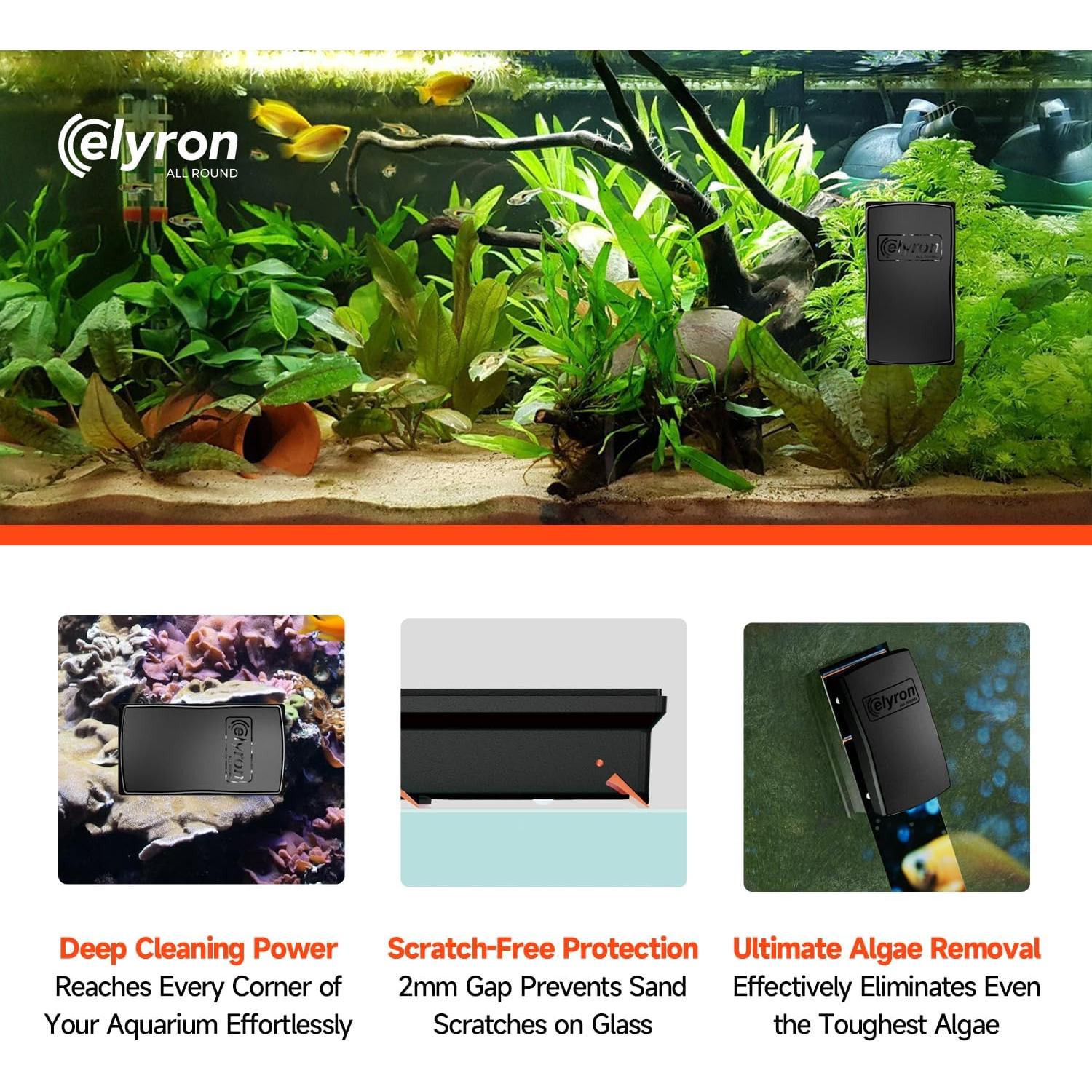 Limpiador Magnético de Acuario Elyron Dual Scraper 12mm