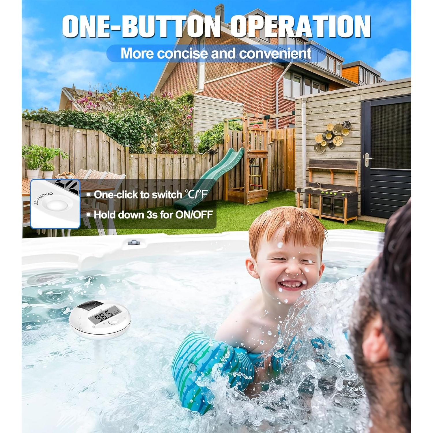 Termómetro Digital Solar FirstE para Piscina Flotante IP68