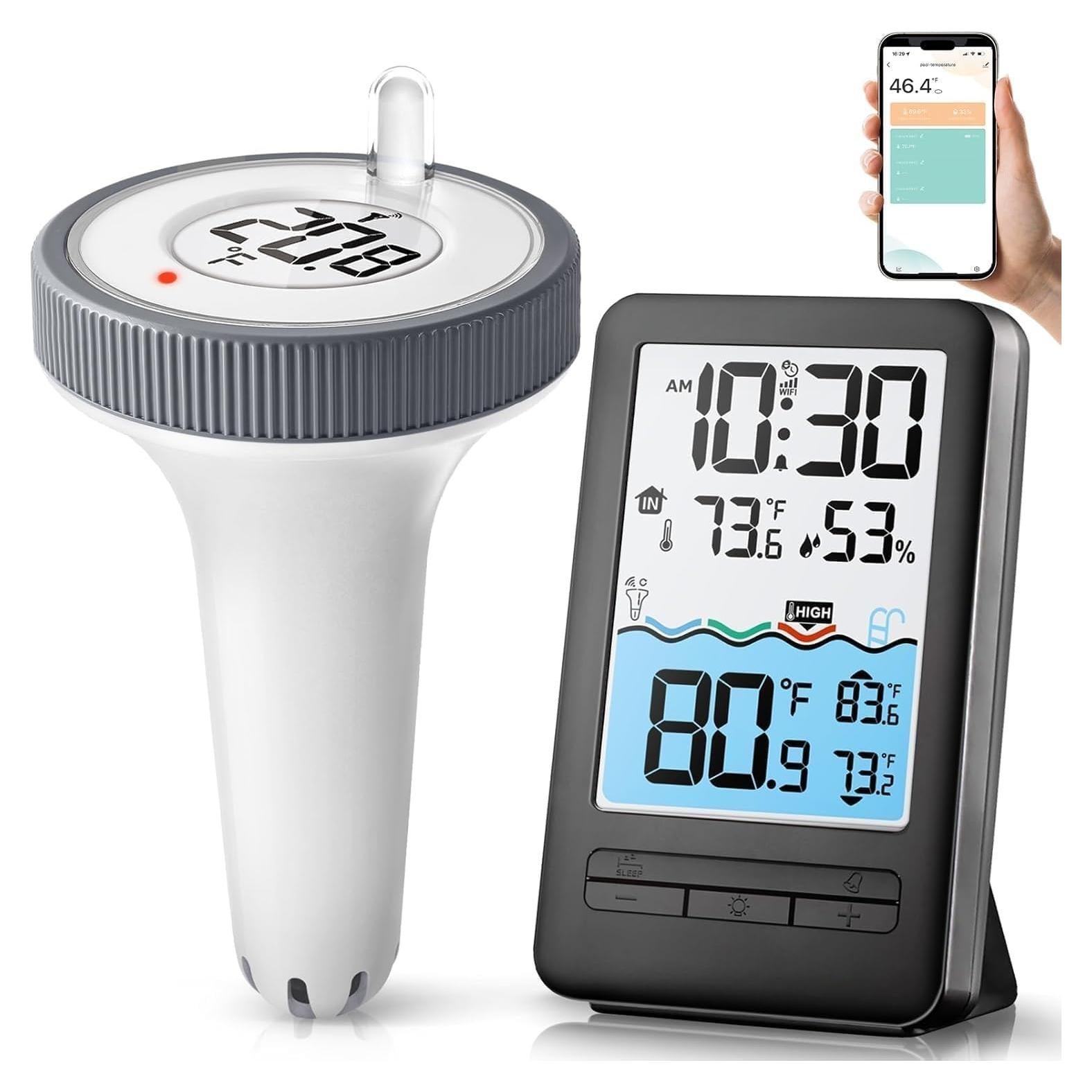 Termómetro de piscina WiFi HEYAXA con pantalla LCD 4.3"