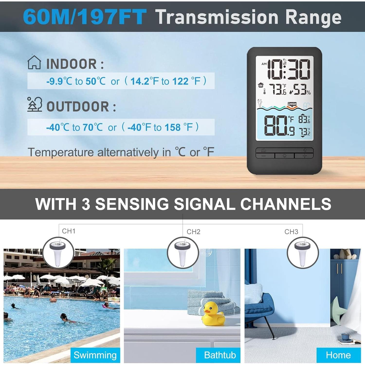 Termómetro de piscina WiFi HEYAXA con pantalla LCD 4.3"