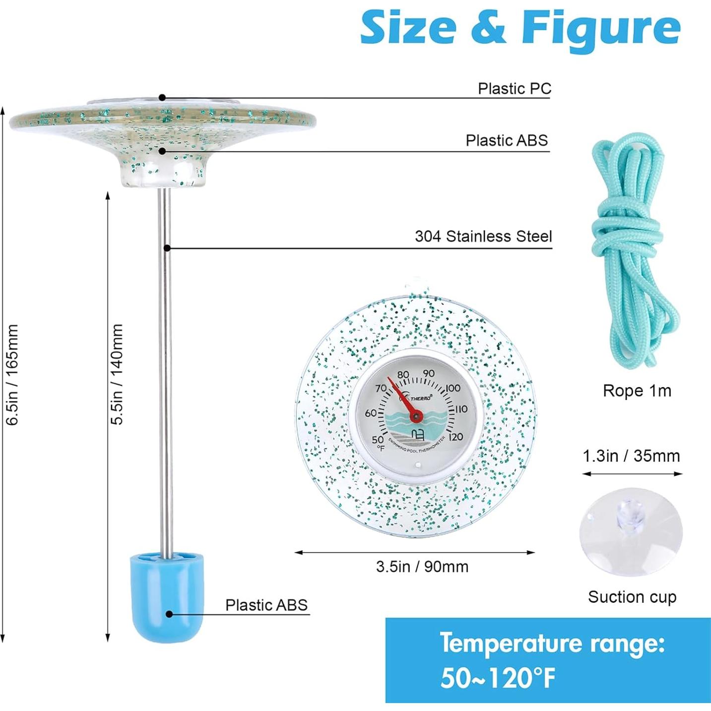 Termómetro Flotante de Piscina KT THERMO 16.5 cm PVC