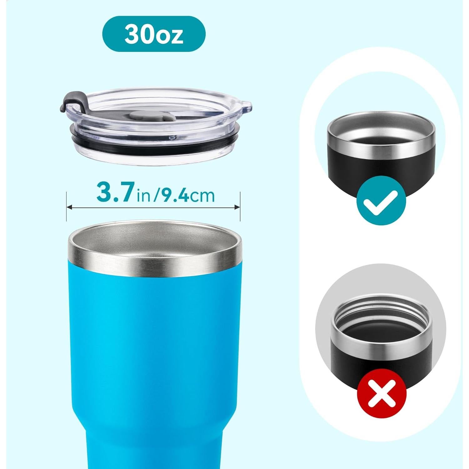 Tapa de Reemplazo 30 oz Soledea para YETI y Más - 2 Pack