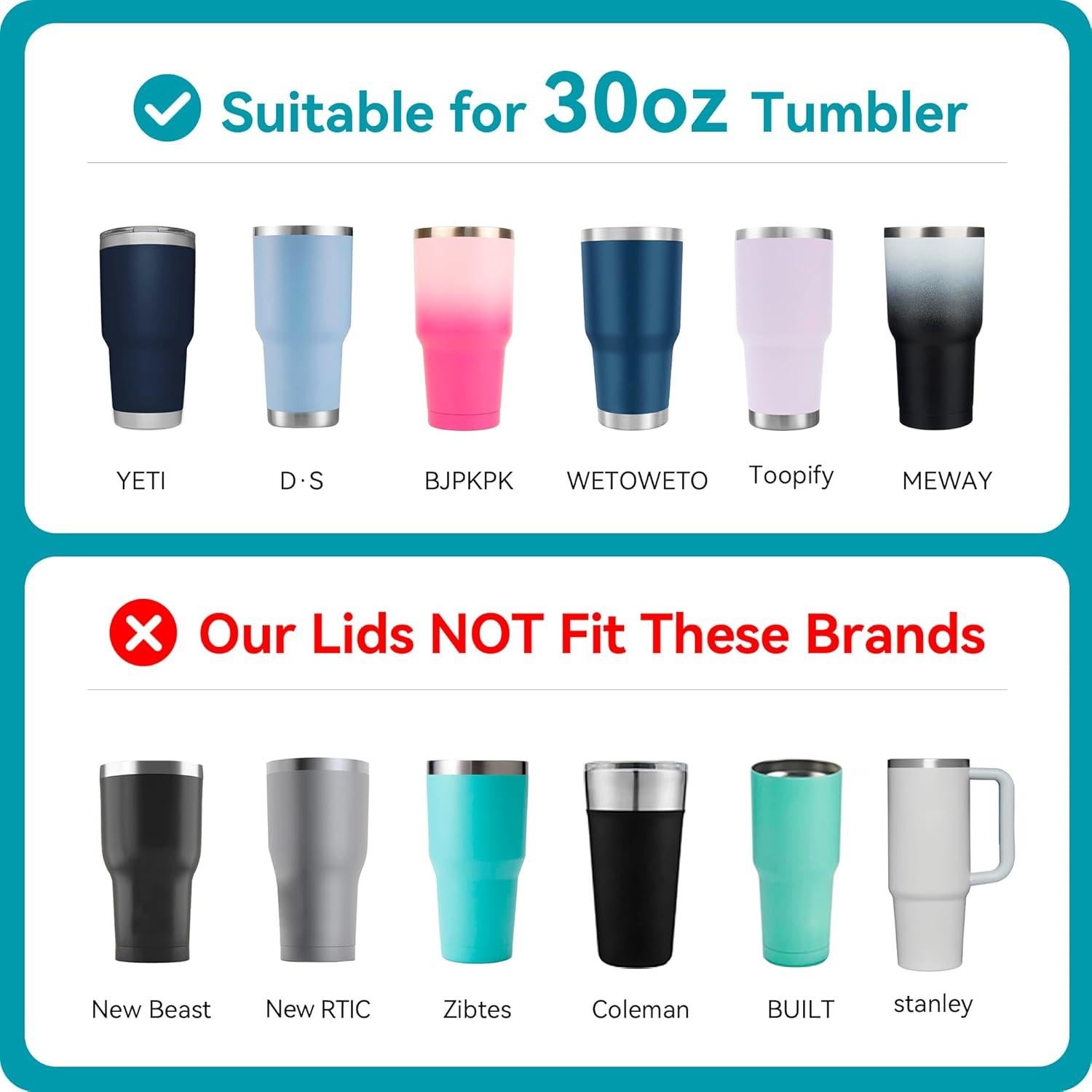 Tapa de Reemplazo 30 oz Soledea para YETI y Más - 2 Pack