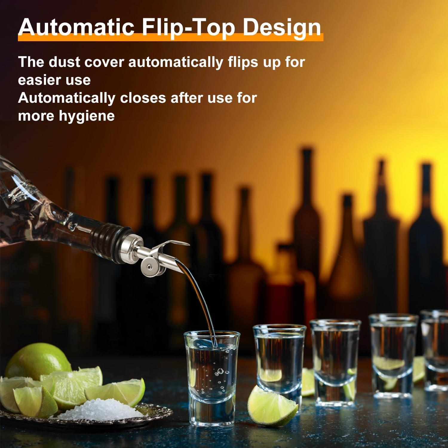 6 Vertedores Automáticos de Acero Inoxidable LXJCSM para Botellas