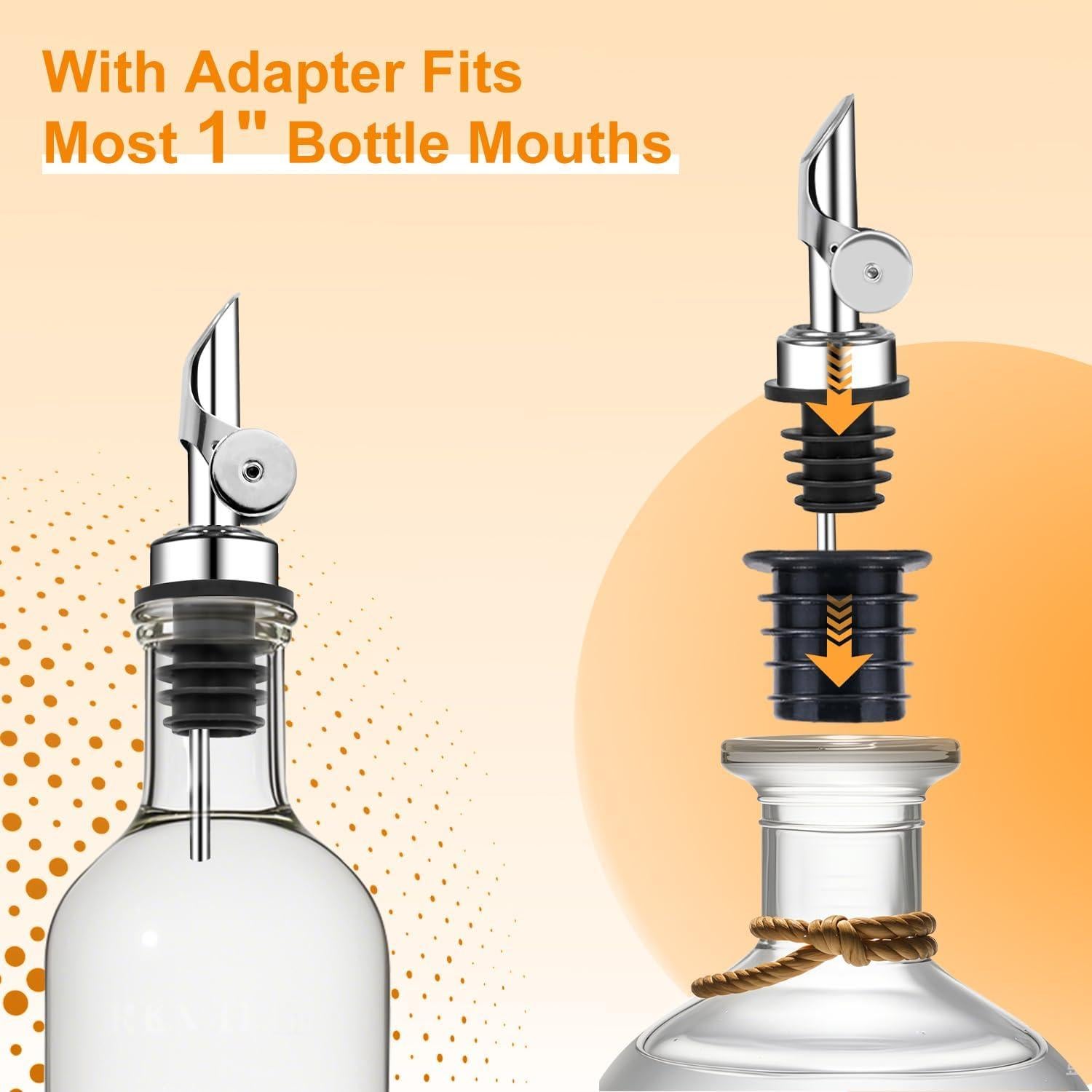 6 Vertedores Automáticos de Acero Inoxidable LXJCSM para Botellas