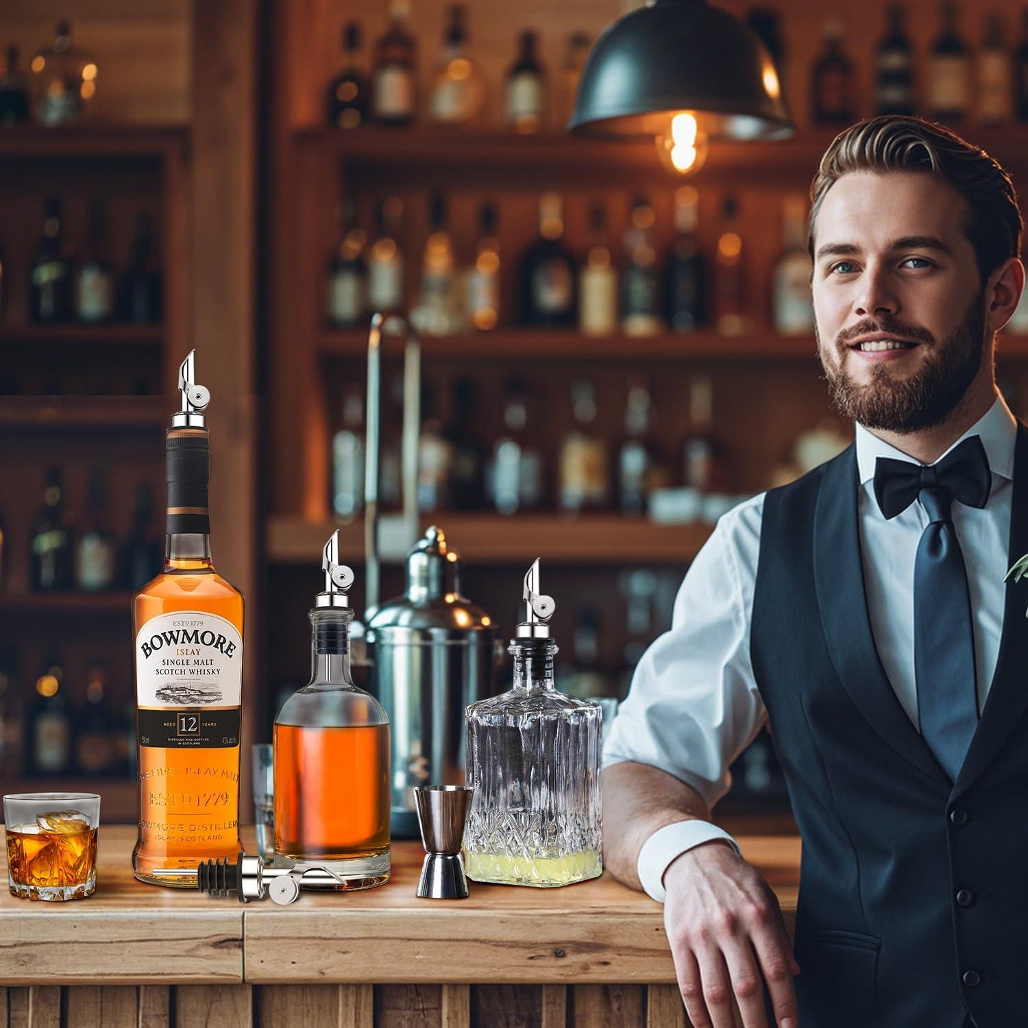 6 Vertedores Automáticos de Acero Inoxidable LXJCSM para Botellas