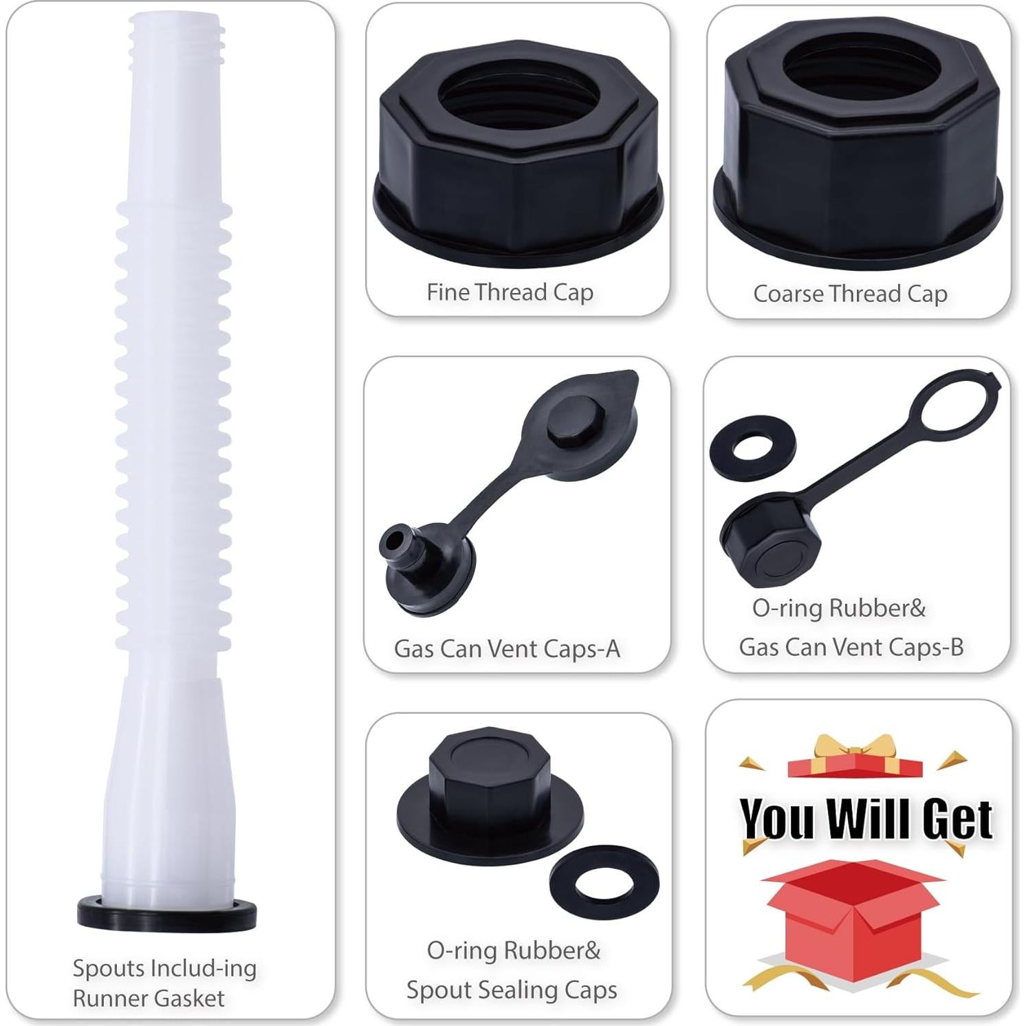 Kit de Reemplazo de Boquilla de Gasolina MEAJOO - Negro