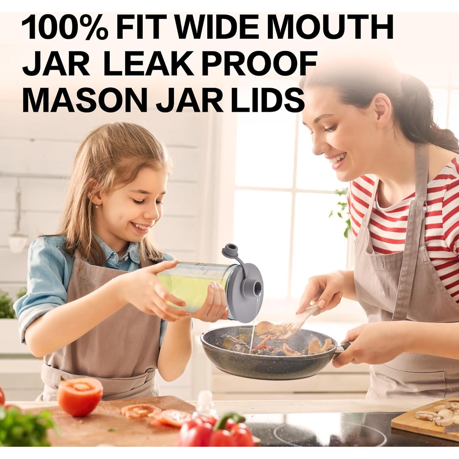 Tapa de Vertedor Silicona OKLGO para Tarro Mason Boca Ancha