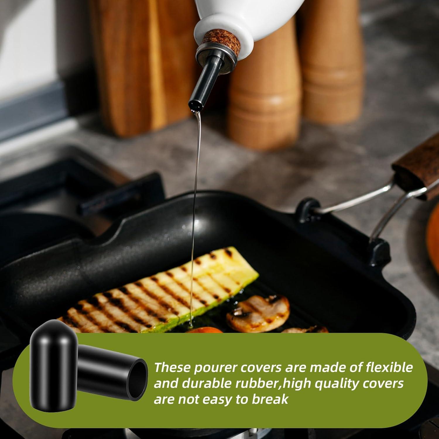 180PCS Black Rubber Pour Spout Covers, Wine Pourer Dust Caps, Olive Oil Liquor Pour Spout Covers, Dust Proof Pourer Caps, Drink Cover for Alcohol Protection, Bar Accessories