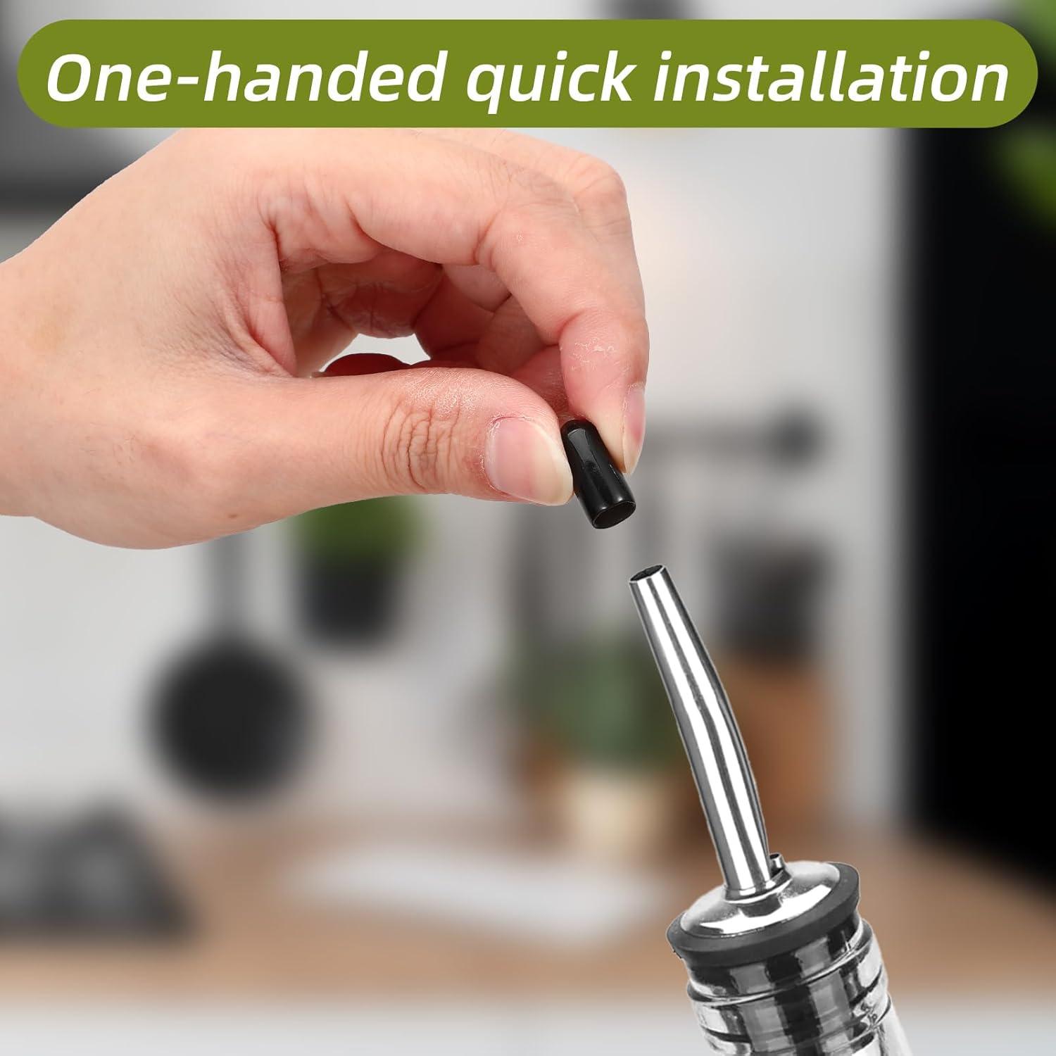 180PCS Black Rubber Pour Spout Covers, Wine Pourer Dust Caps, Olive Oil Liquor Pour Spout Covers, Dust Proof Pourer Caps, Drink Cover for Alcohol Protection, Bar Accessories