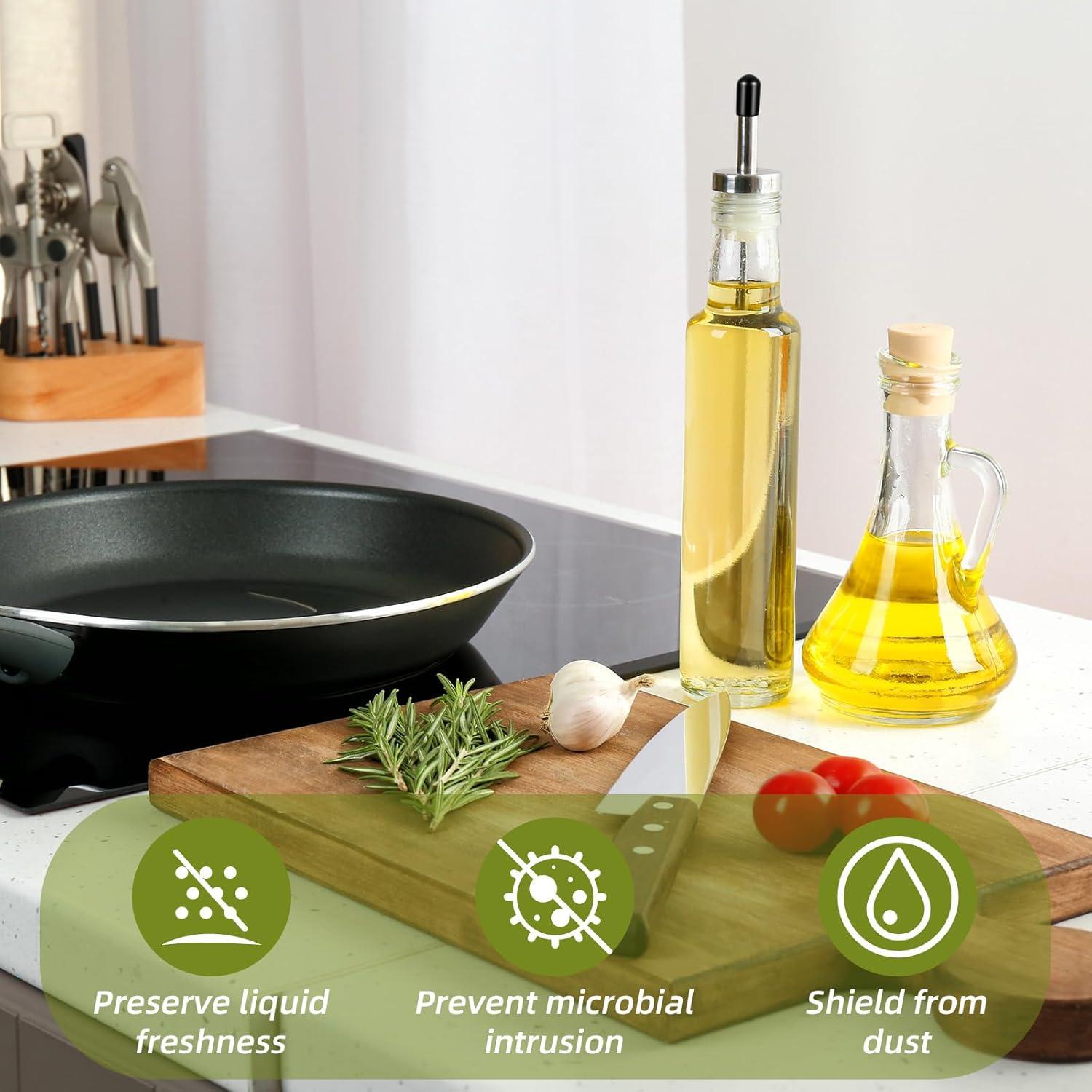 180PCS Black Rubber Pour Spout Covers, Wine Pourer Dust Caps, Olive Oil Liquor Pour Spout Covers, Dust Proof Pourer Caps, Drink Cover for Alcohol Protection, Bar Accessories