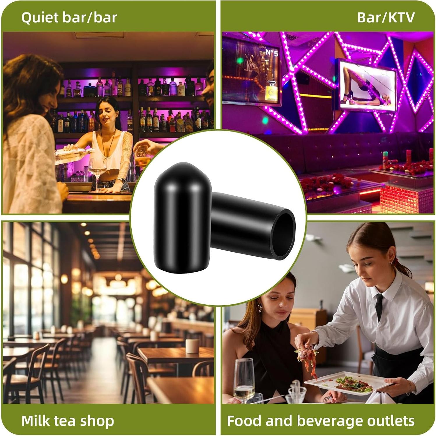 180PCS Black Rubber Pour Spout Covers, Wine Pourer Dust Caps, Olive Oil Liquor Pour Spout Covers, Dust Proof Pourer Caps, Drink Cover for Alcohol Protection, Bar Accessories