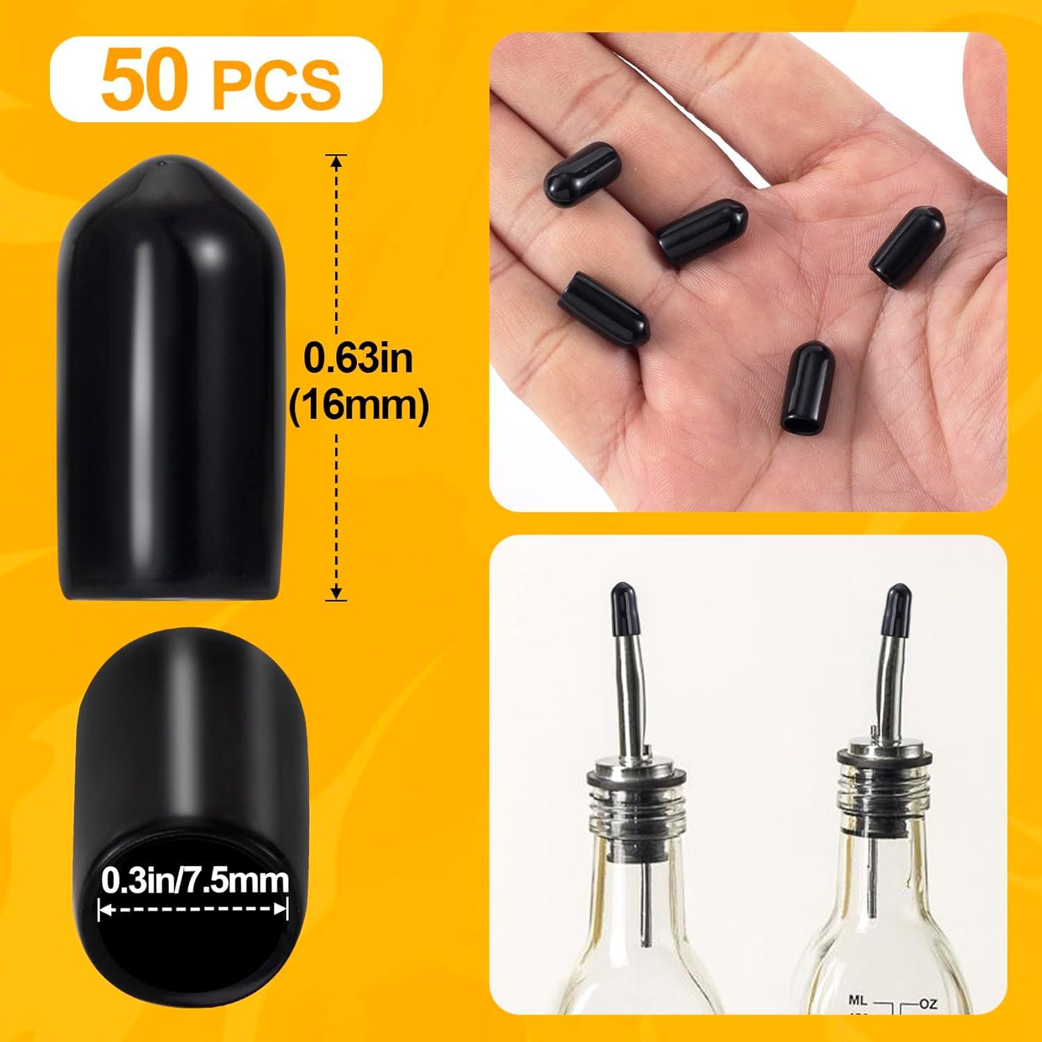 PAGOW 50 Tapones de Goma para Botellas de Licor y Aceite