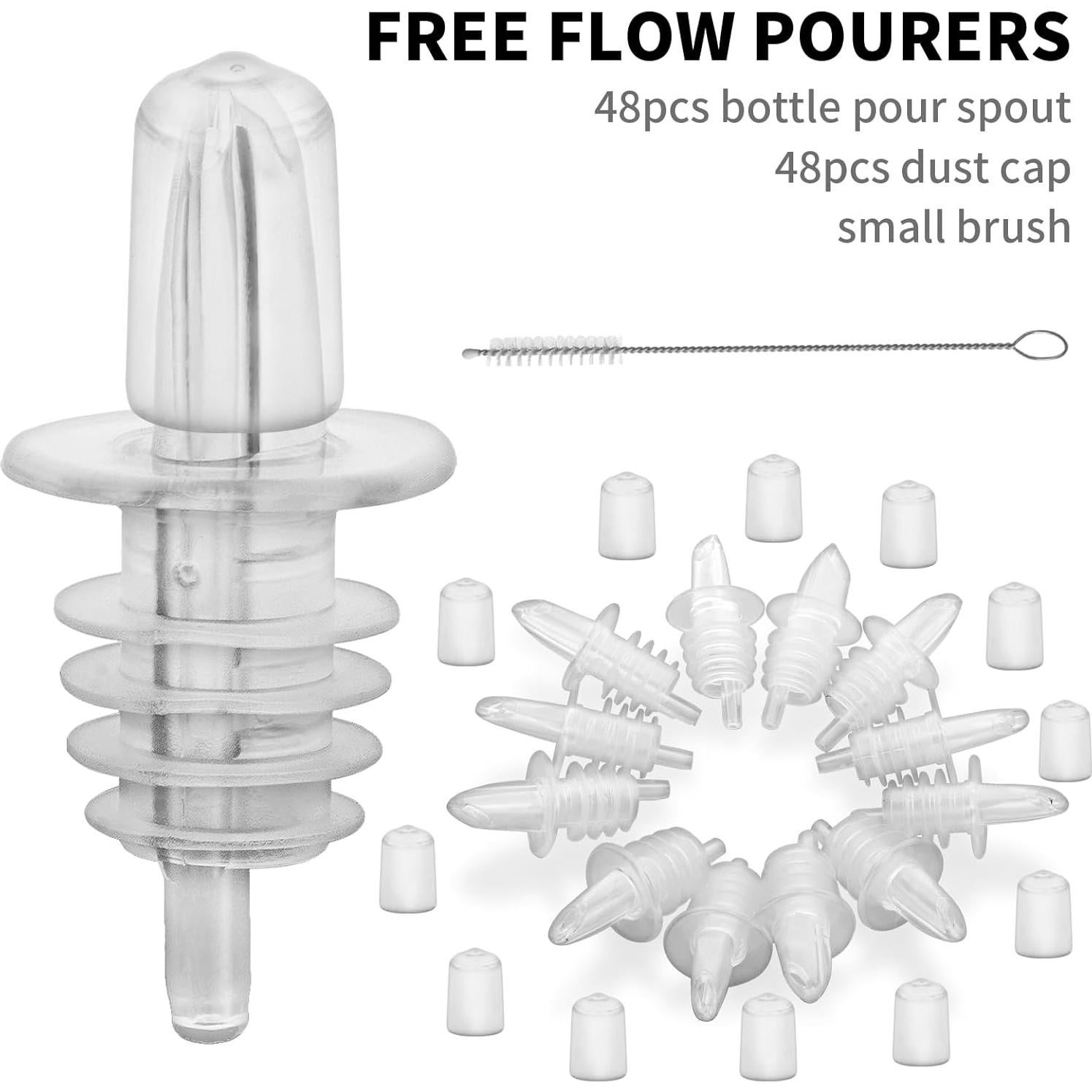 48 Vertedores de Botellas y 48 Cubiertas de Goma EISPAP