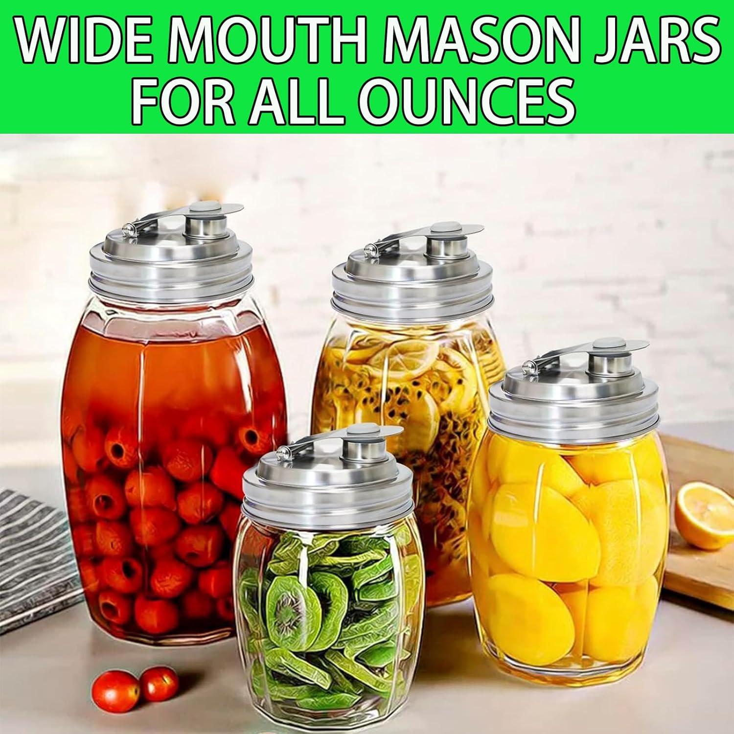 Tapa de boca ancha para frascos Mason Genérico 2 unidades acero inoxidable