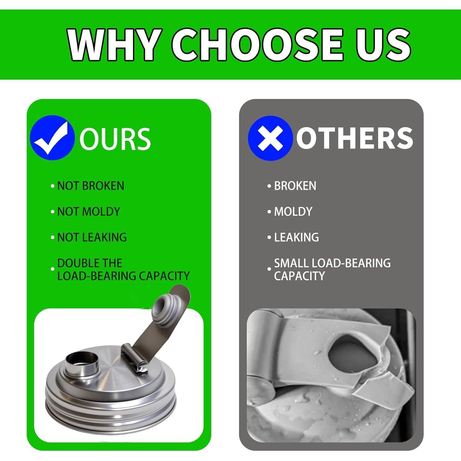 Tapa de boca ancha para frascos Mason Genérico 2 unidades acero inoxidable