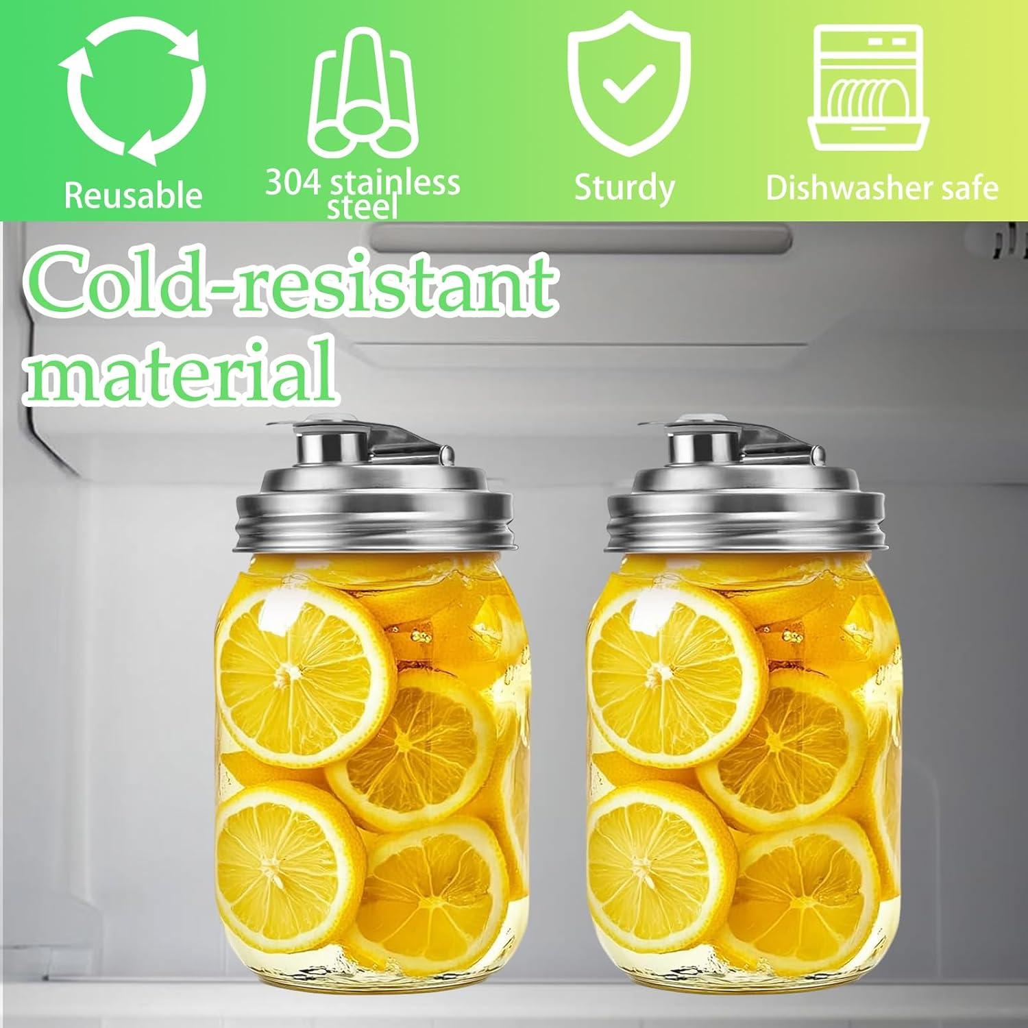 Tapa de boca ancha para frascos Mason Genérico 2 unidades acero inoxidable