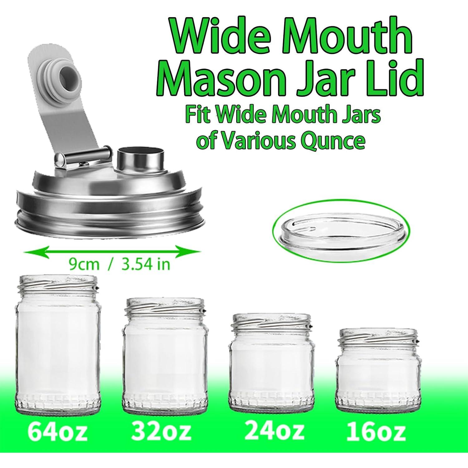 Tapa de boca ancha para frascos Mason Genérico 2 unidades acero inoxidable