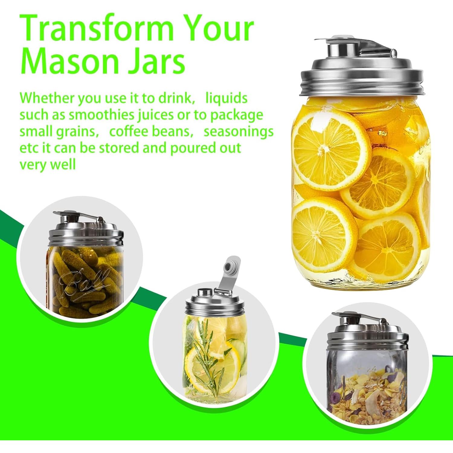 Tapa de boca ancha para frascos Mason Genérico 2 unidades acero inoxidable