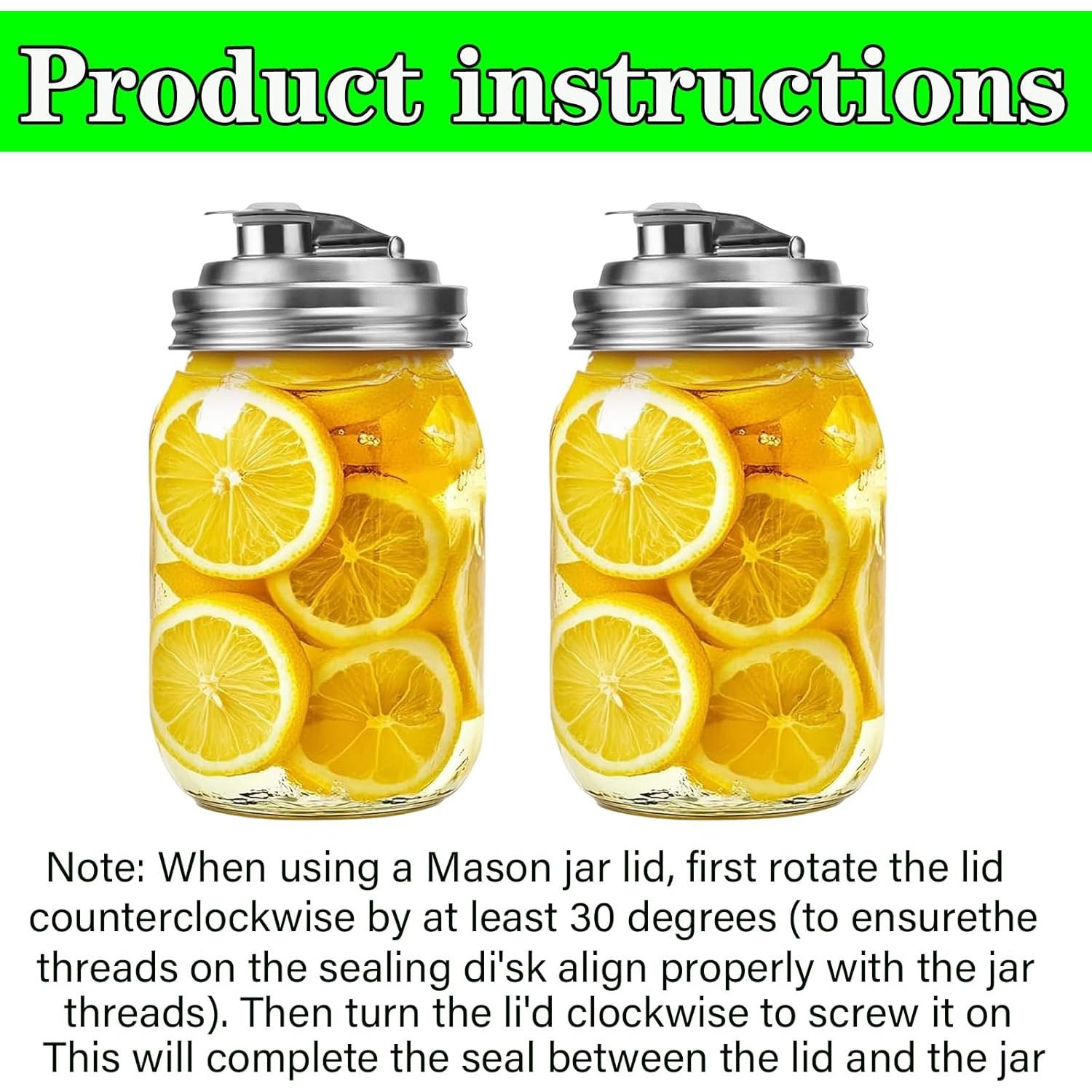 Tapa de boca ancha para frascos Mason Genérico 2 unidades acero inoxidable