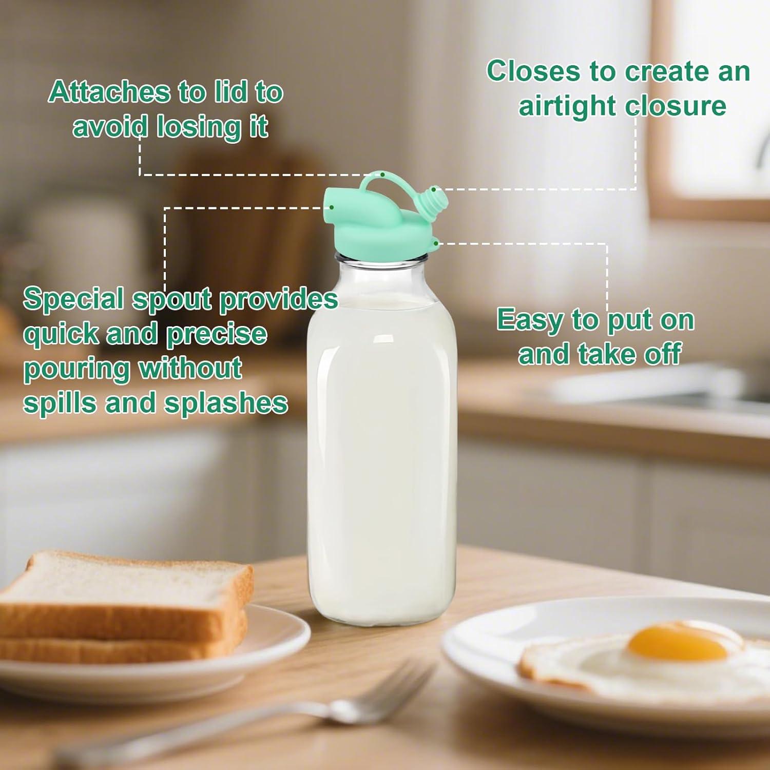 6 Tapas de Dispensador de Leche Silicona BOXOB 48mm Colores Surtidos