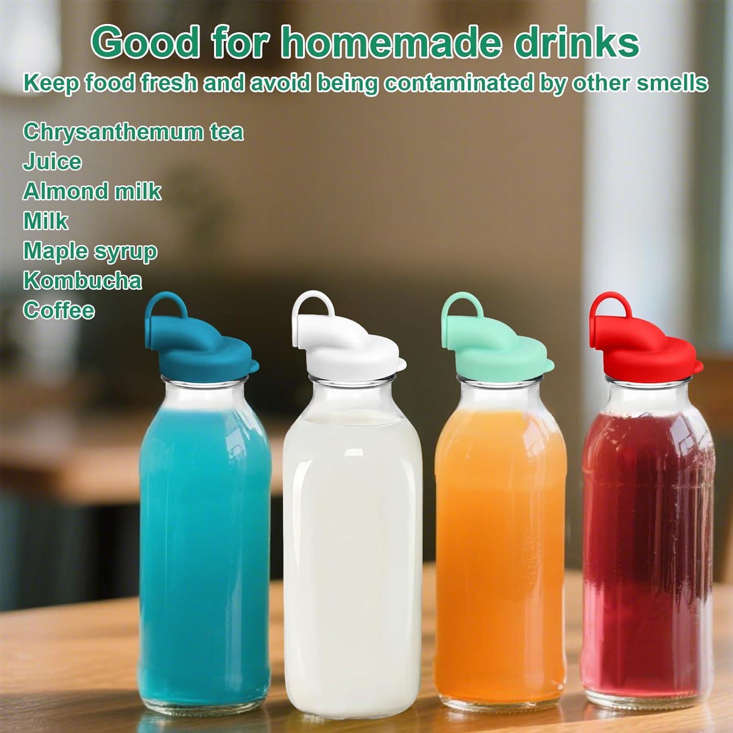 6 Tapas de Dispensador de Leche Silicona BOXOB 48mm Colores Surtidos