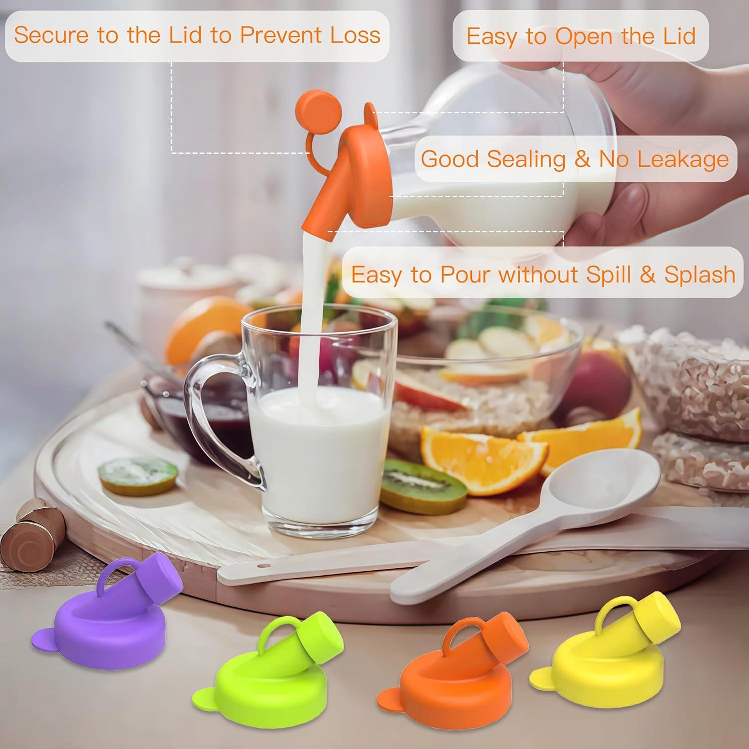 4 Tapas de Silicona HAIYUJI para Botellas de Leche 48mm