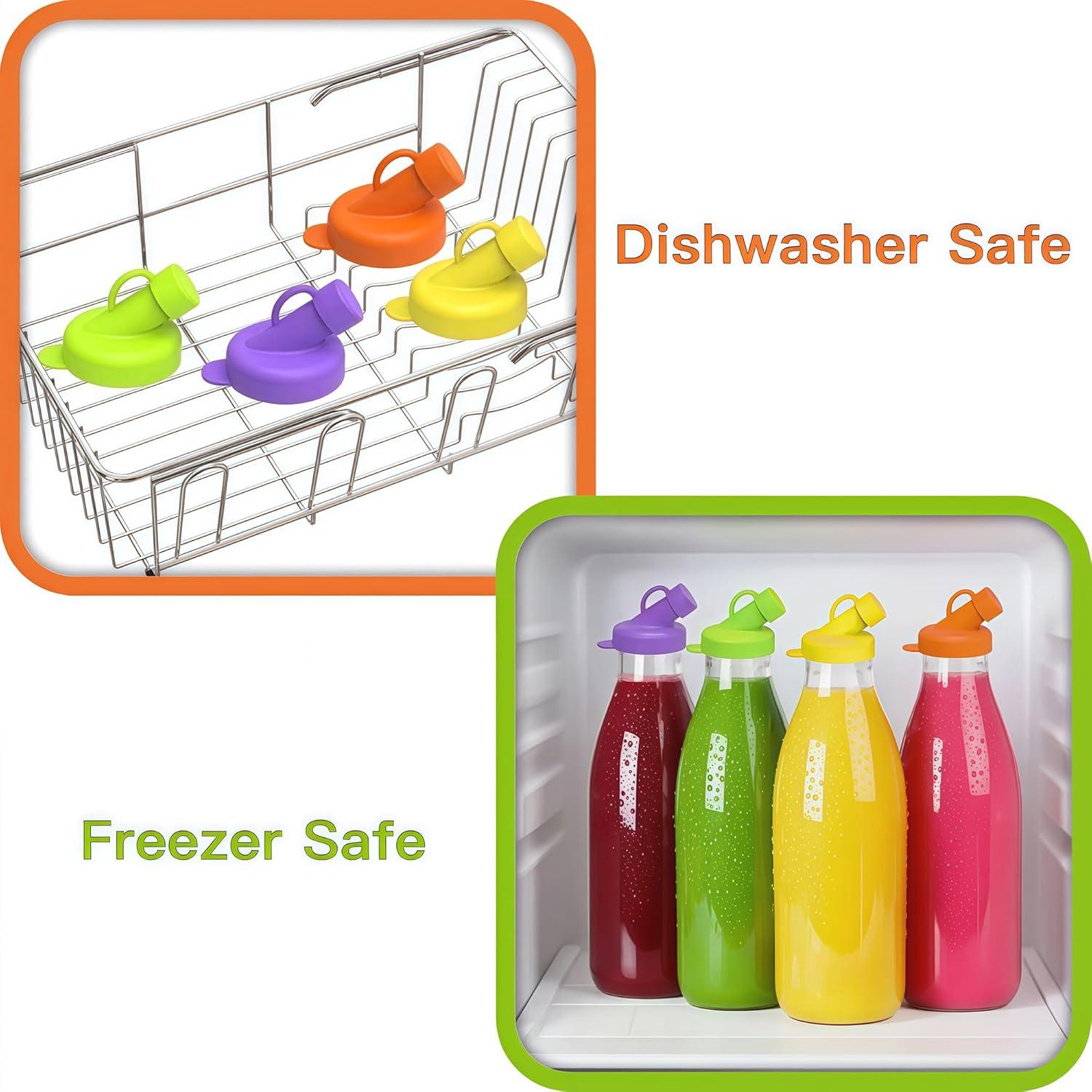 4 Tapas de Silicona HAIYUJI para Botellas de Leche 48mm