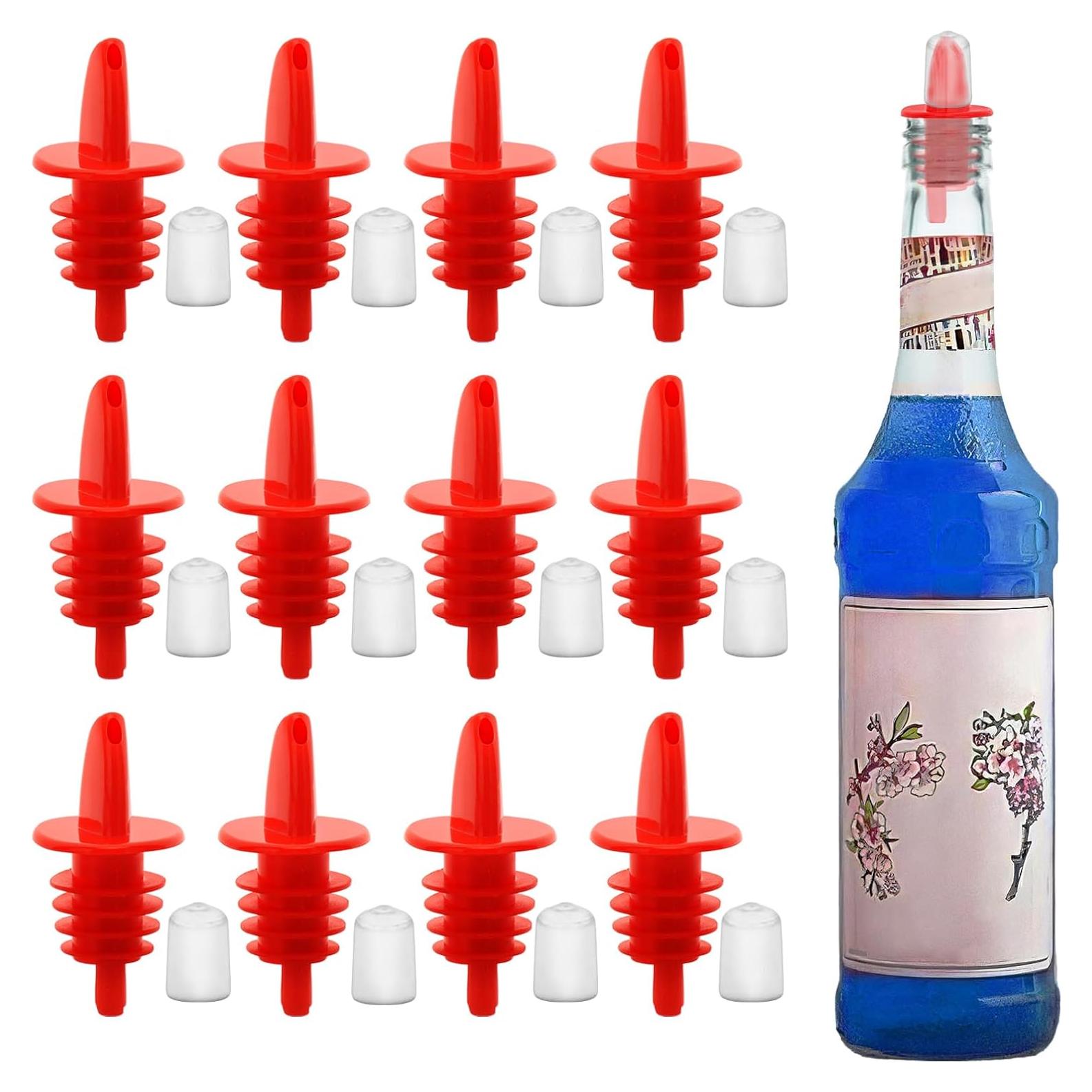 12 Vertedores de Botellas e 12 Cubiertas de Goma eispap