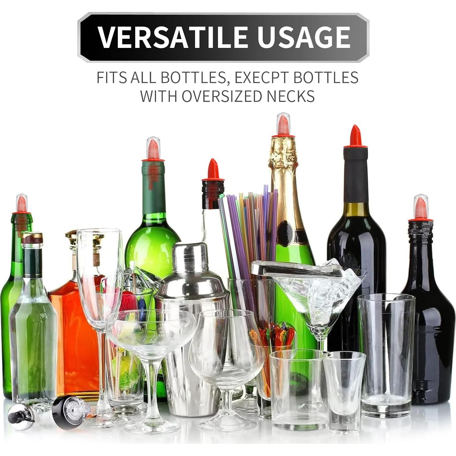 12 Vertedores de Botellas e 12 Cubiertas de Goma eispap