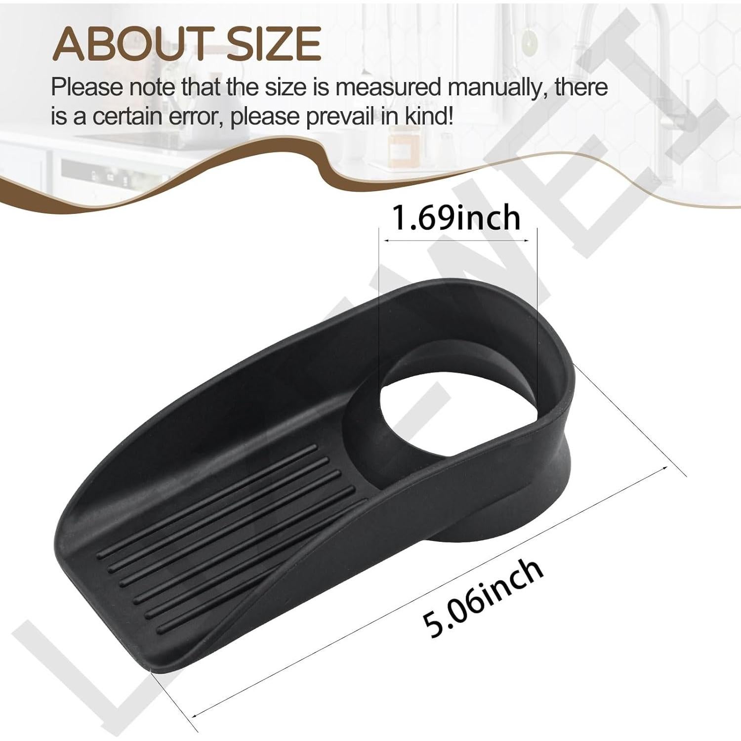 Black Dishwasher Air Gap ​Cover Water Ramp Silicone Splash ​Guard, Universal Accessory for Dishwasher Air Gap, 4° Overflow Spout Extender for Dishwasher - Drain Water Efficiently