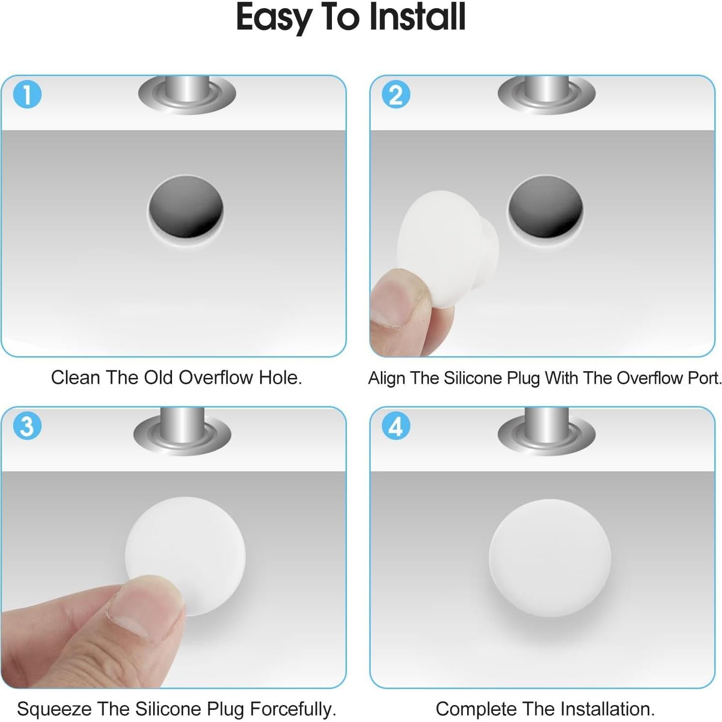 Tapones de Silicona DIFENLUN 24 Piezas para Baño 12-23mm