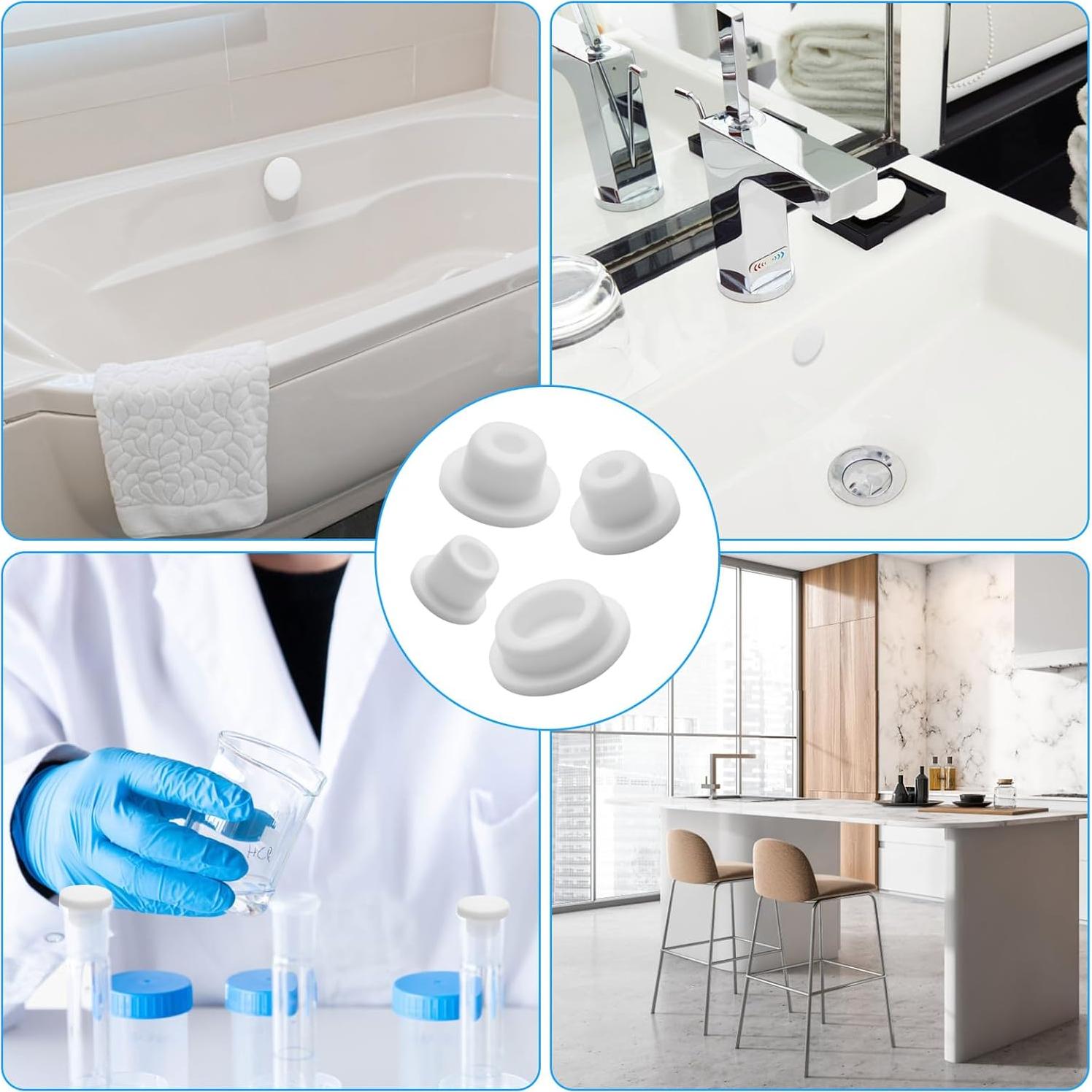 Tapones de Silicona DIFENLUN 24 Piezas para Baño 12-23mm