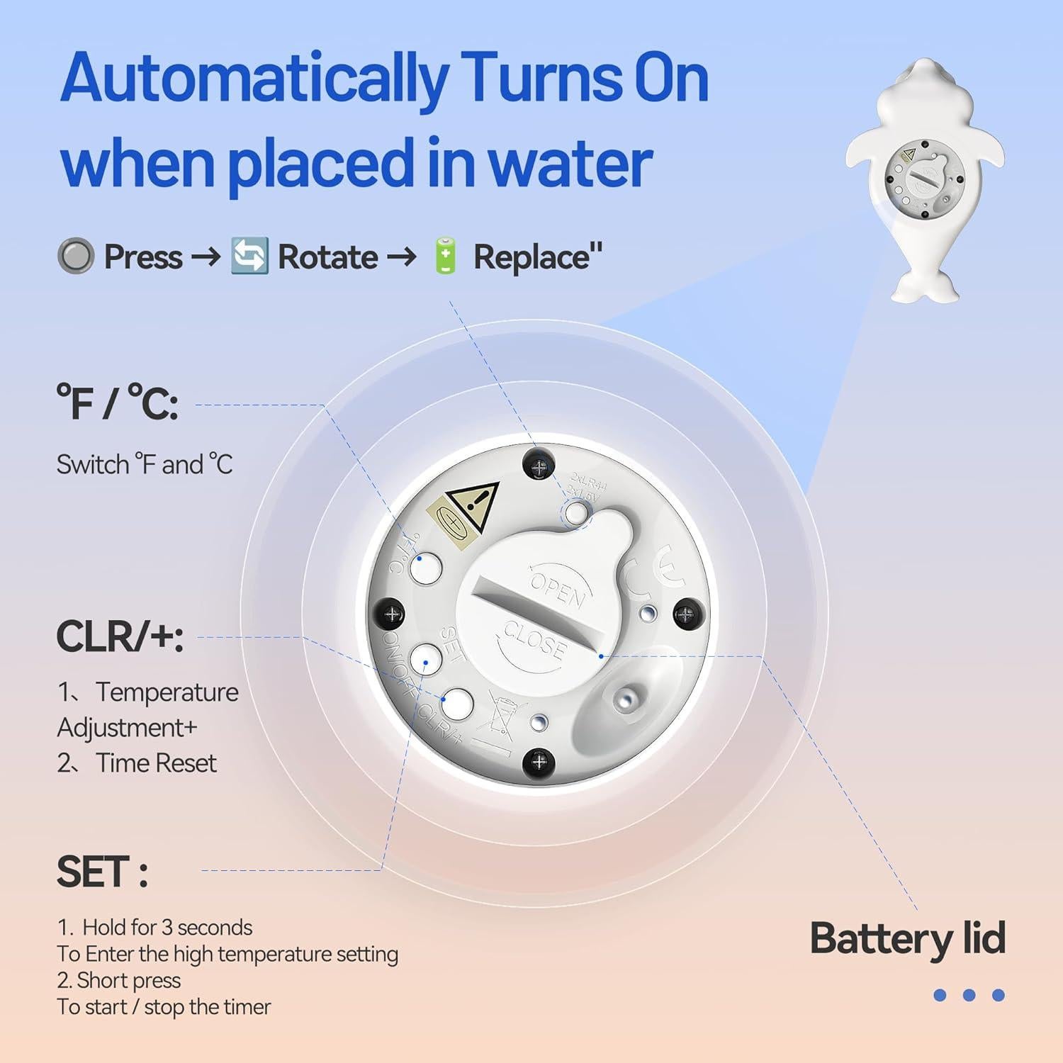 Termómetro de baño digital Doli Yearning para bebés - Flotante