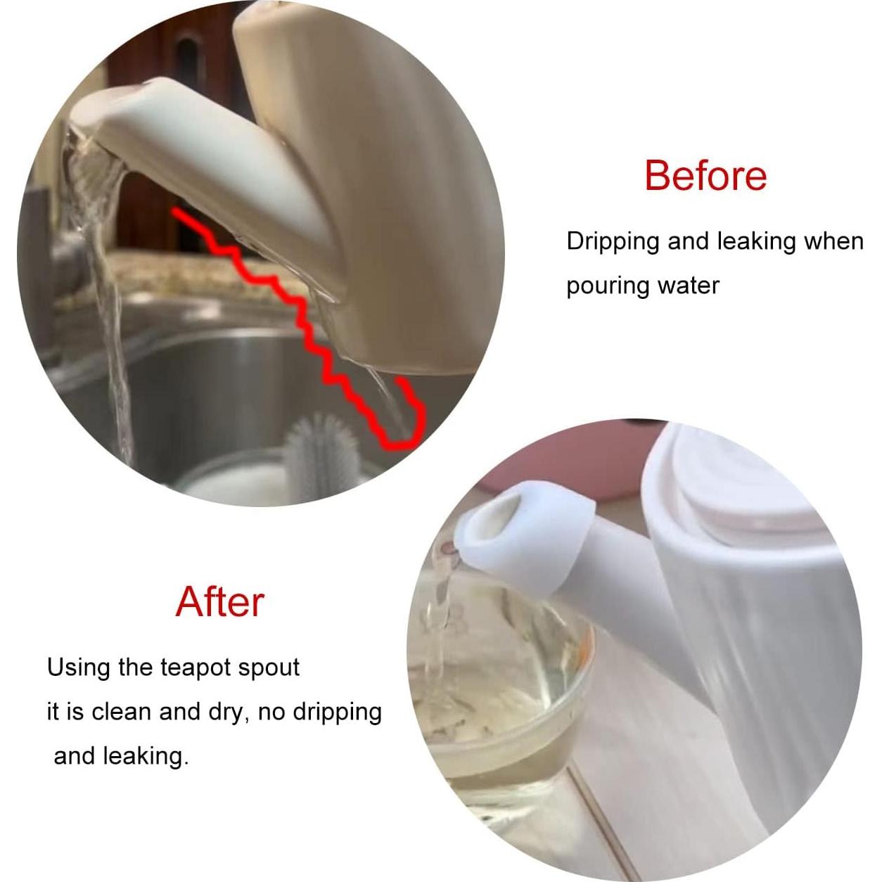 Protectores de pico de tetera de silicona Airuich 3pcs Blanco