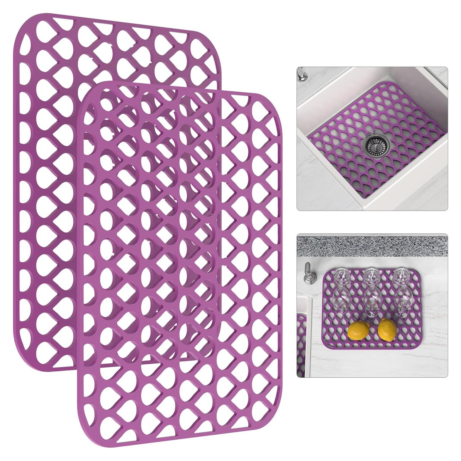 Alfombrilla de Silicona para Fregadero TOOVEM 2P Morado 35x30cm