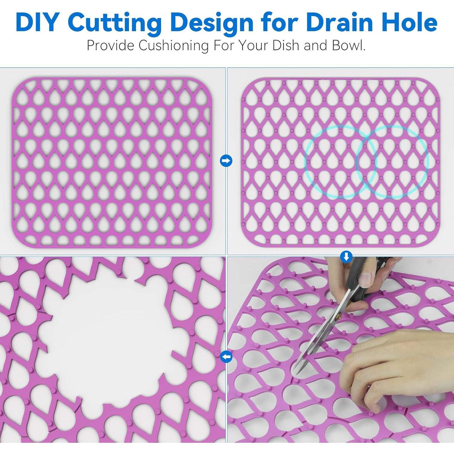 Alfombrilla de Silicona para Fregadero TOOVEM 2P Morado 35x30cm